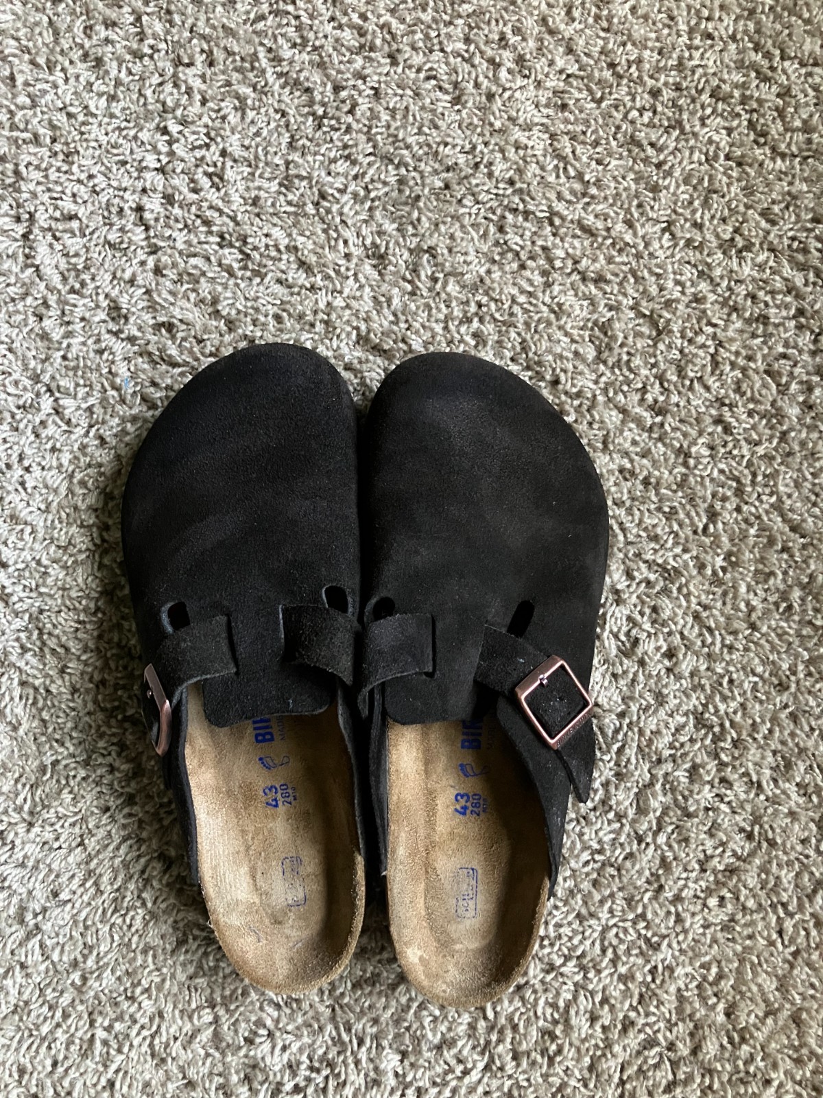 Birkenstock Men’s Boston Suede Brown Mocha Sandals Clogs Sz 10 10.5 43