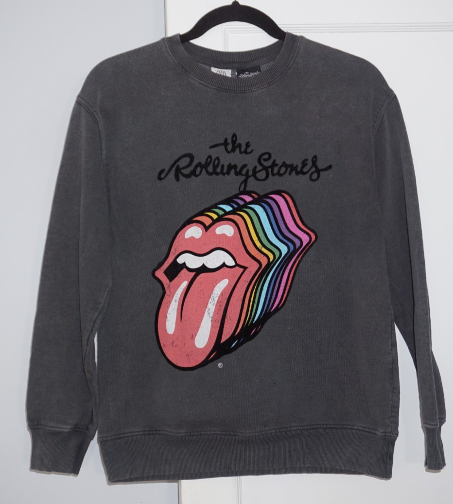 The Rolling Stones Zara Kids Size 13-14 (cm 164) Crew Neck Sweatshirt Gray