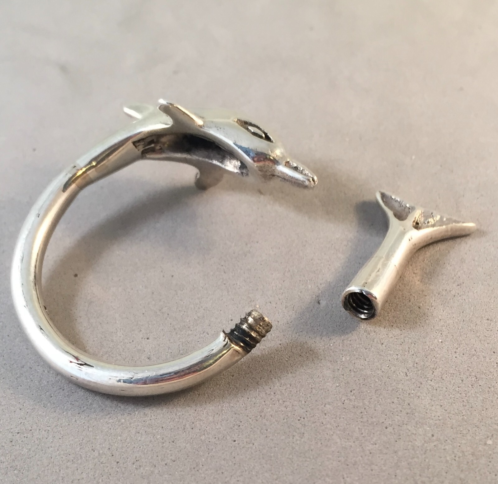 .925 Sterling Silver Dolphin Keychain 14.6 grams NEW MC01