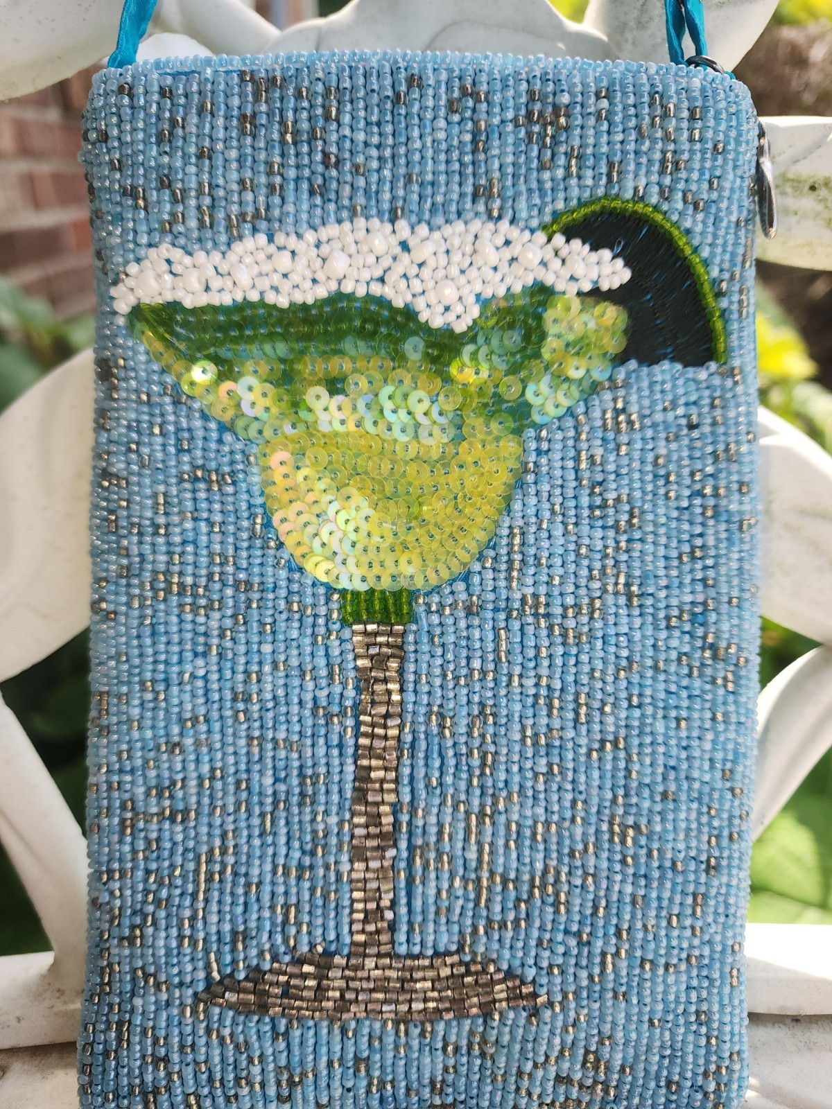 Bamboo Trading Co Beaded Margarita Wristlet Clutch Vacation Resort Bag