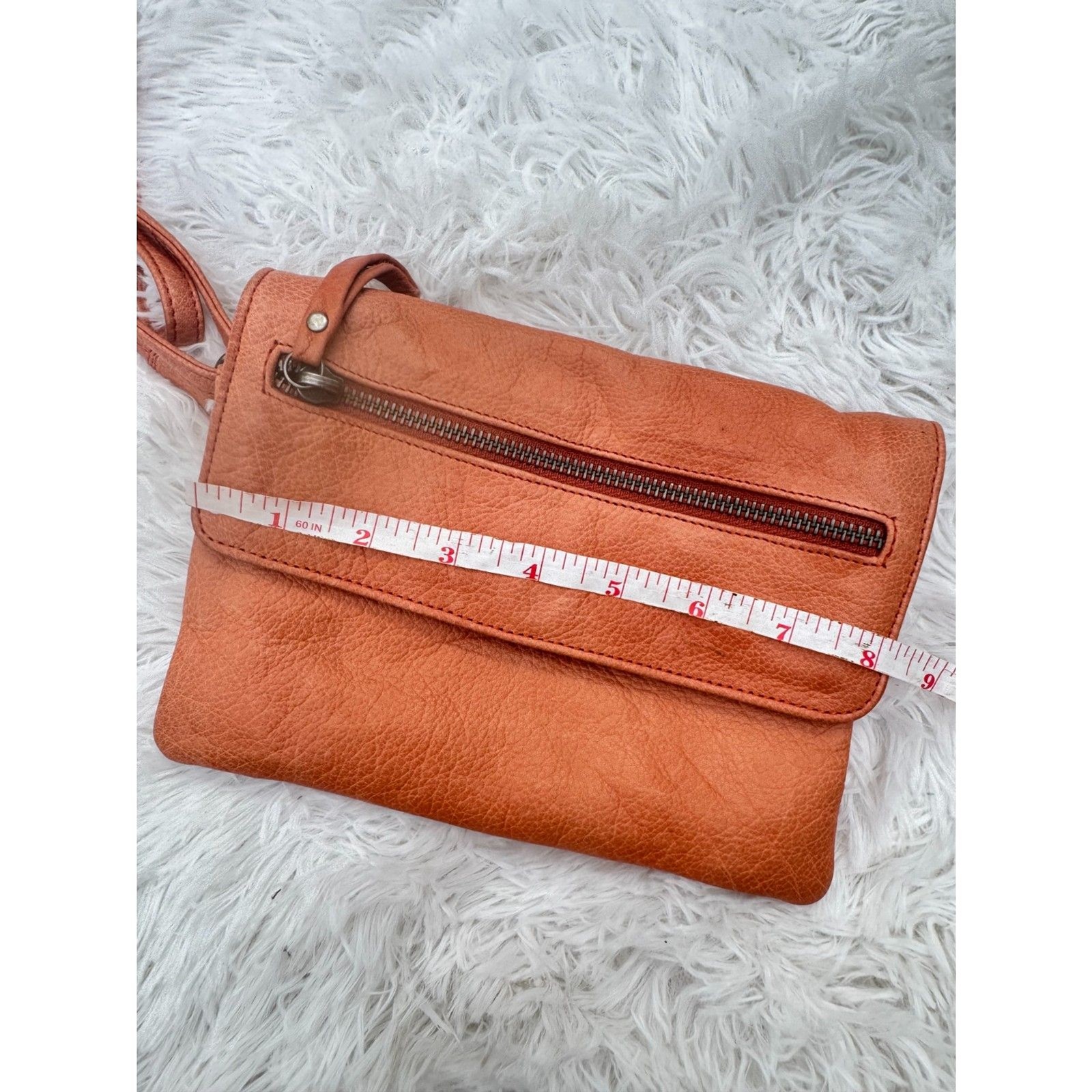 Day & Mood Cognac Leather Crossbody Bag with Tassel