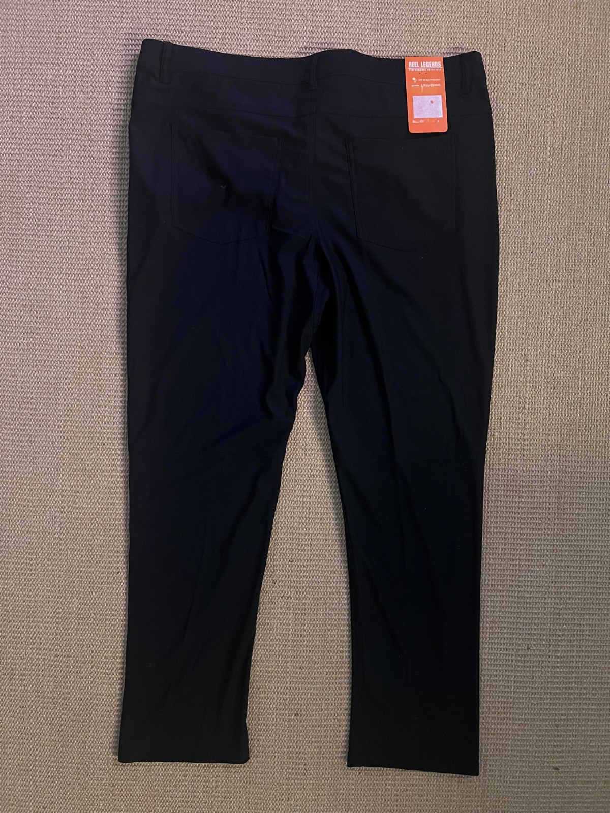 Reel Legends Performance 2 Way Stretch UPF 30 Black Pants 38×30 (or 38×32)