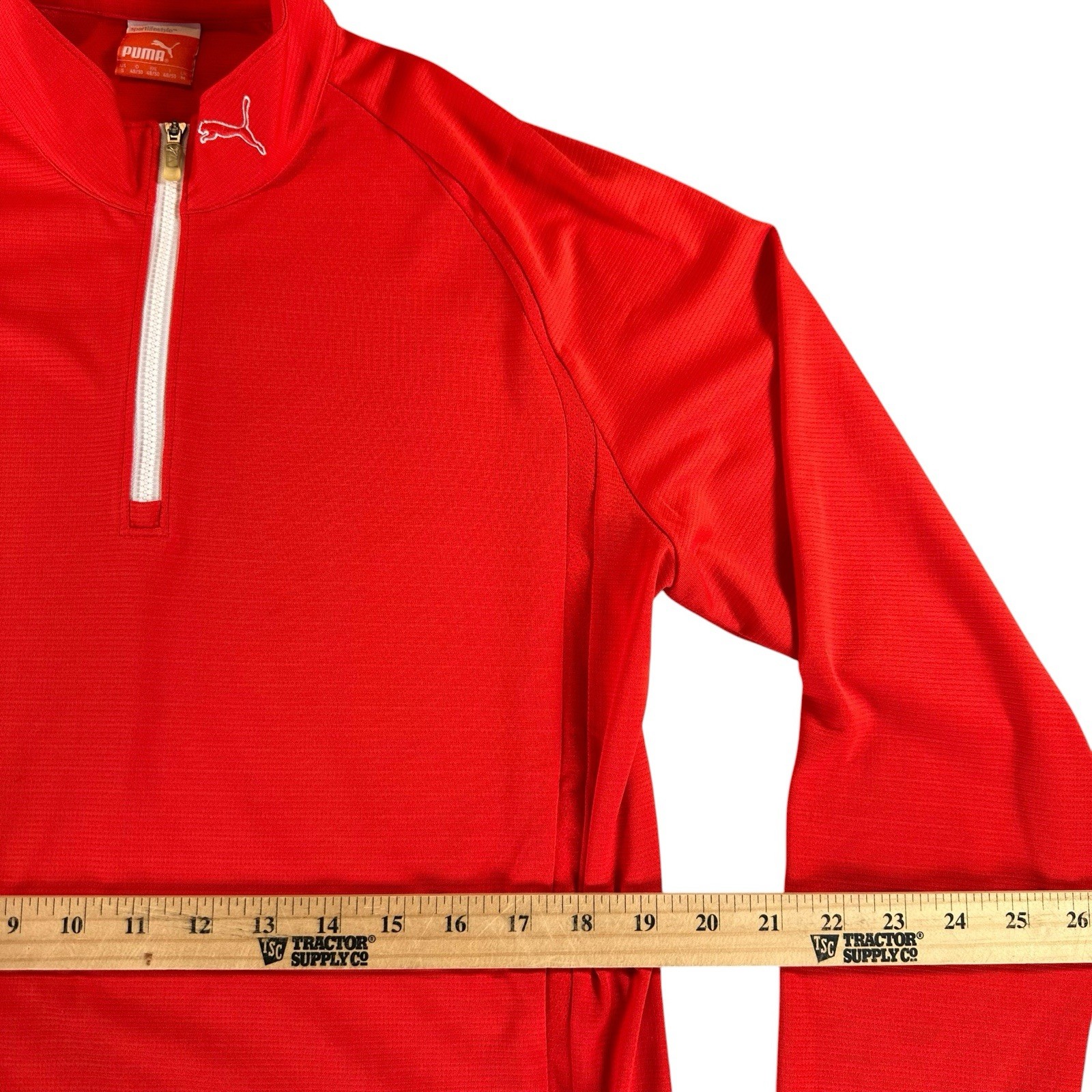 Men’s Small – Puma Cobra Golf Quarter Zip 1/4 Long Sleeve Pullover Punch Red