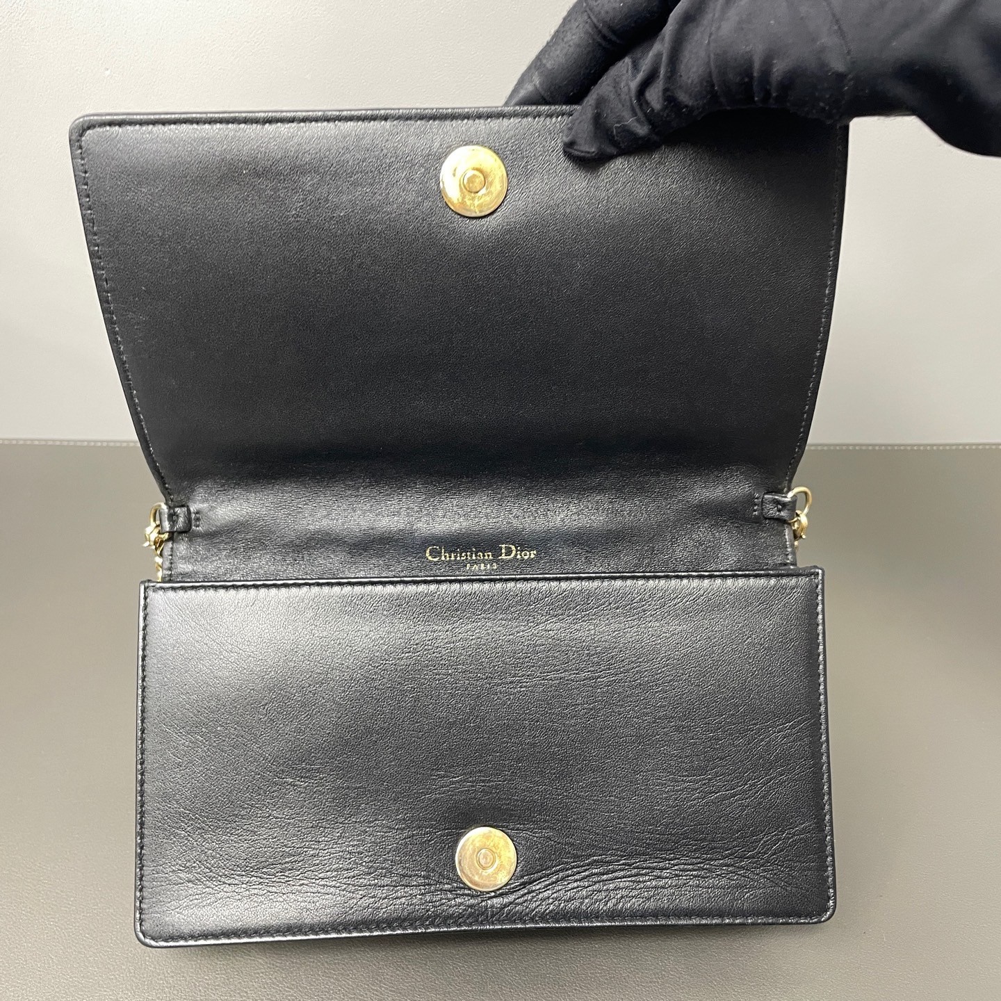 Dior Pre-Owned Authentic Chain Bag Black 21.5*12.5*3 Free Tracked Shipping