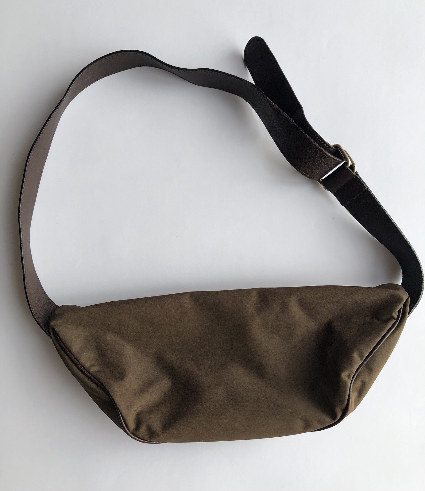 MOSCHINO Redwall Vintage Brown Nylon Gold Logo Fanny Pack Belt Bag