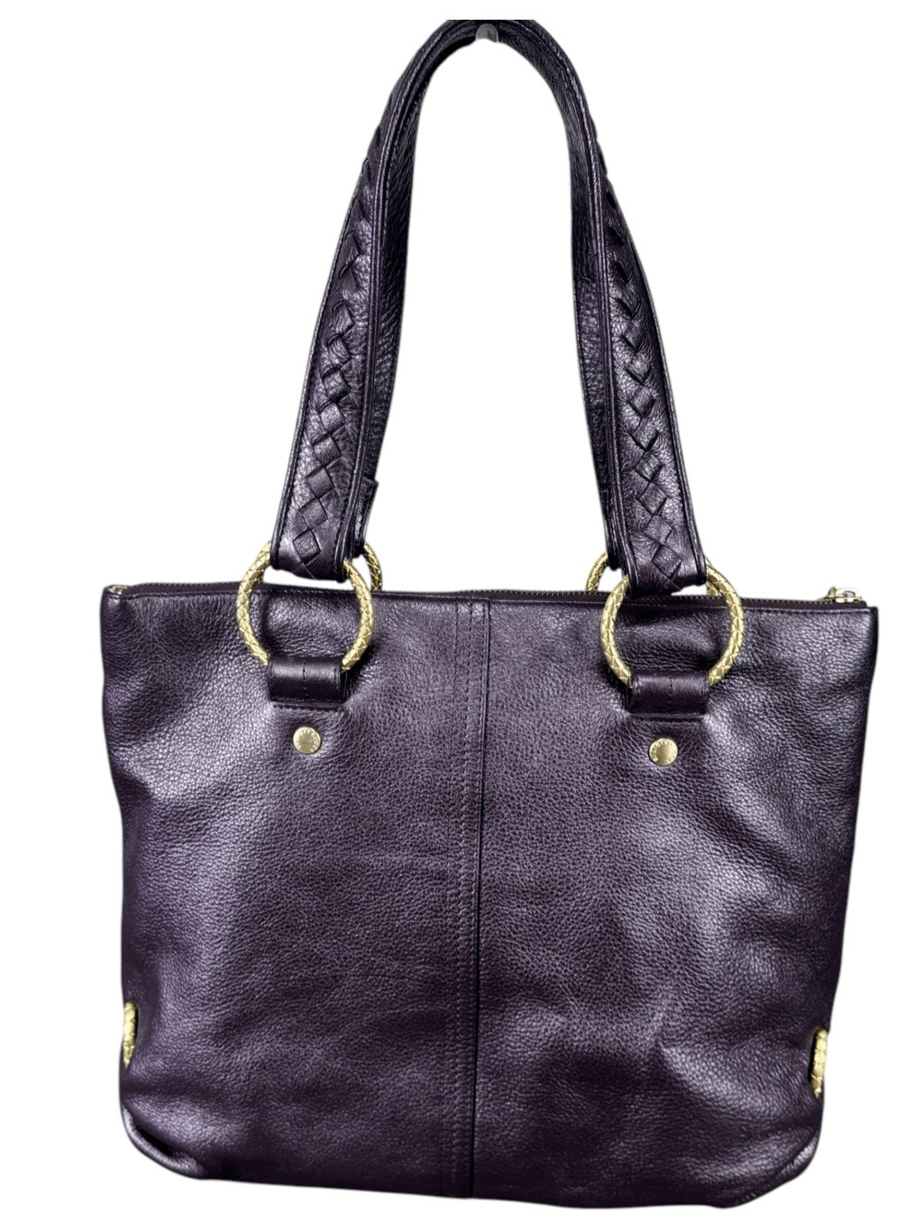 Elliott Lucca Brown Sheen 100% Leather Tote Shoulder Bag
