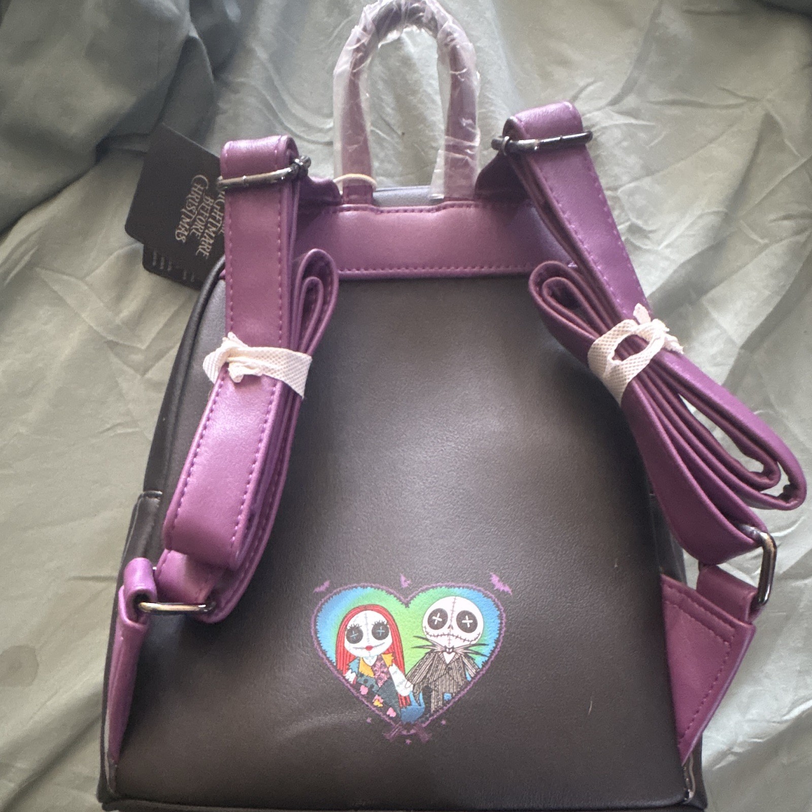 Loungefly Disney Nightmare Before Christmas Jack & Sally Backpack Purple