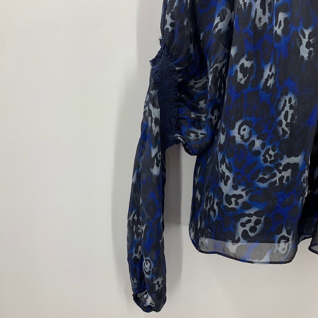 Ramy Brook Women’s Leopard 100% Silk Printed Bea Long Sleeve Top Size XXS