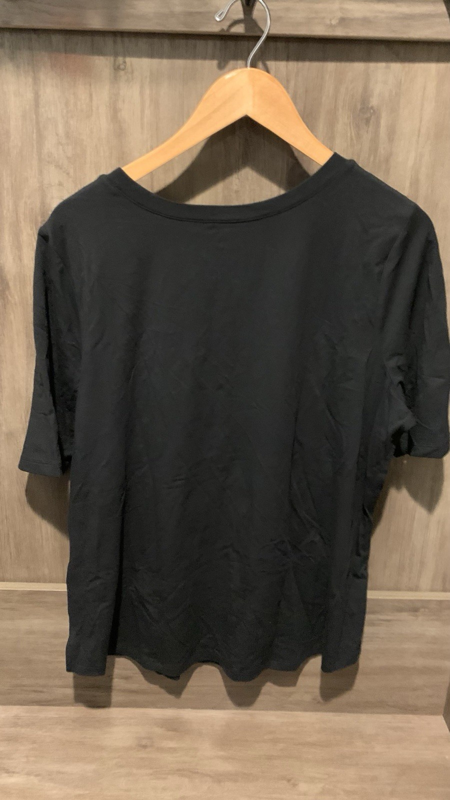 SIZE LARGE Belle® by Kim Gravel NEW Women’s Black T-Shirt Cotton Modal Blend