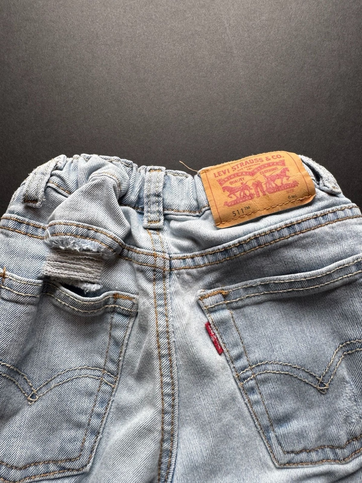 KIDS Levi’s 511 Slim Fit Performance Distressed Jeans Size 6 (A170)
