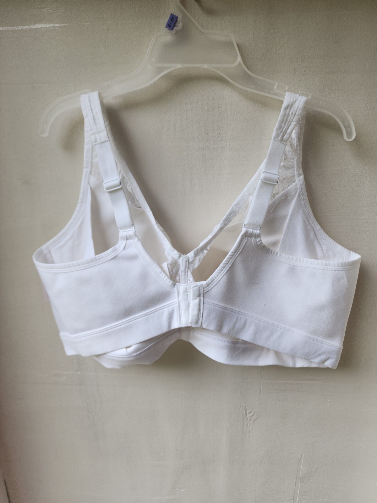 New Auden Women’s White Semi-Sheer Wireless Bra Adjustable Straps Size 42G