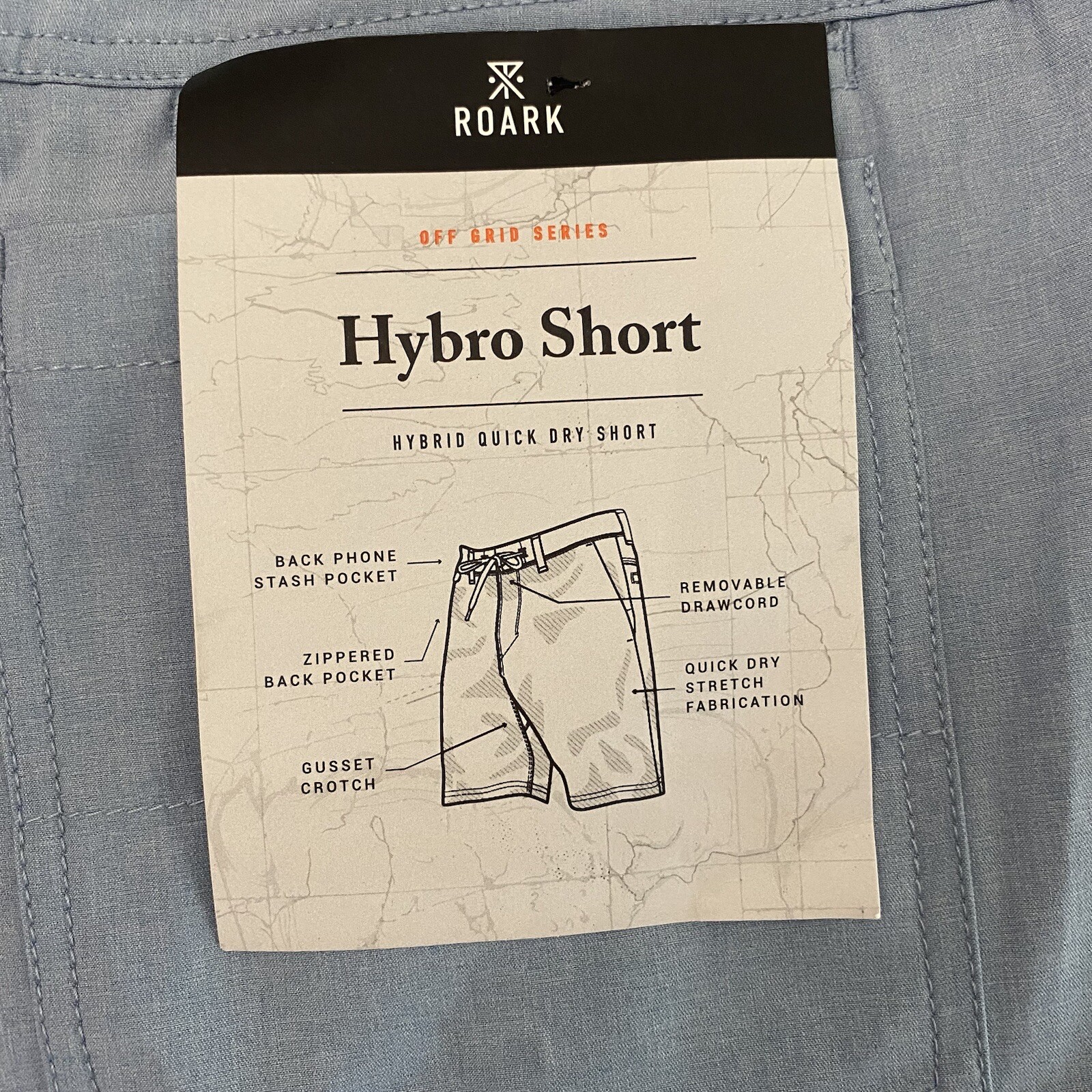 Roark Hybro Hybrid Mens 30 Amphibious Stretch Shorts Blue NWT