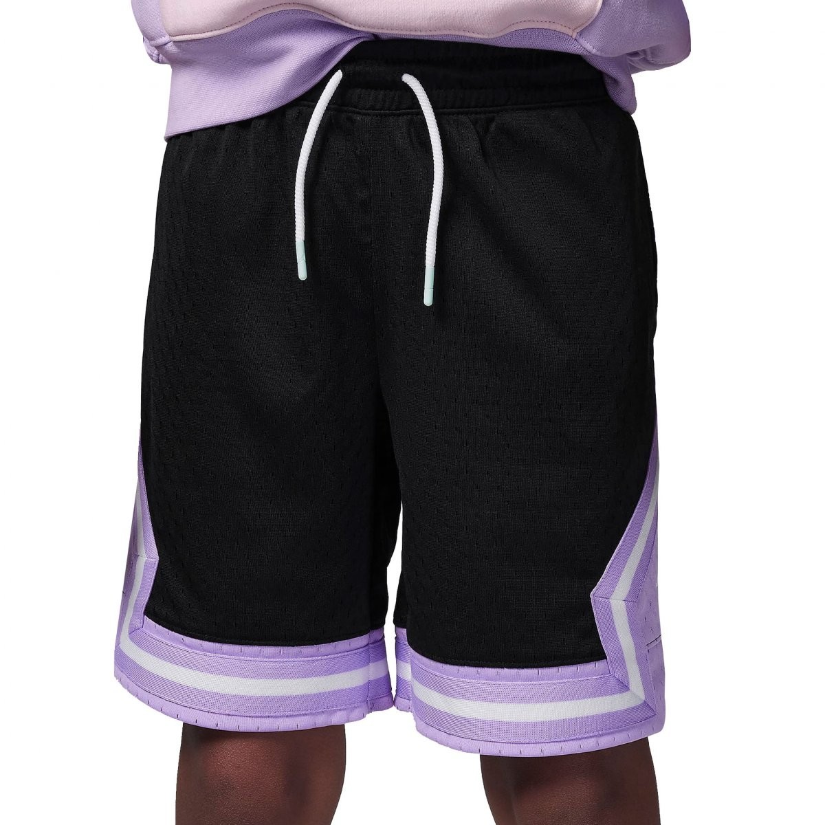 Nike Air Jordan Diamond Jumpman Mesh Shorts Black Lilac Kids Size M 95B136-P3Z
