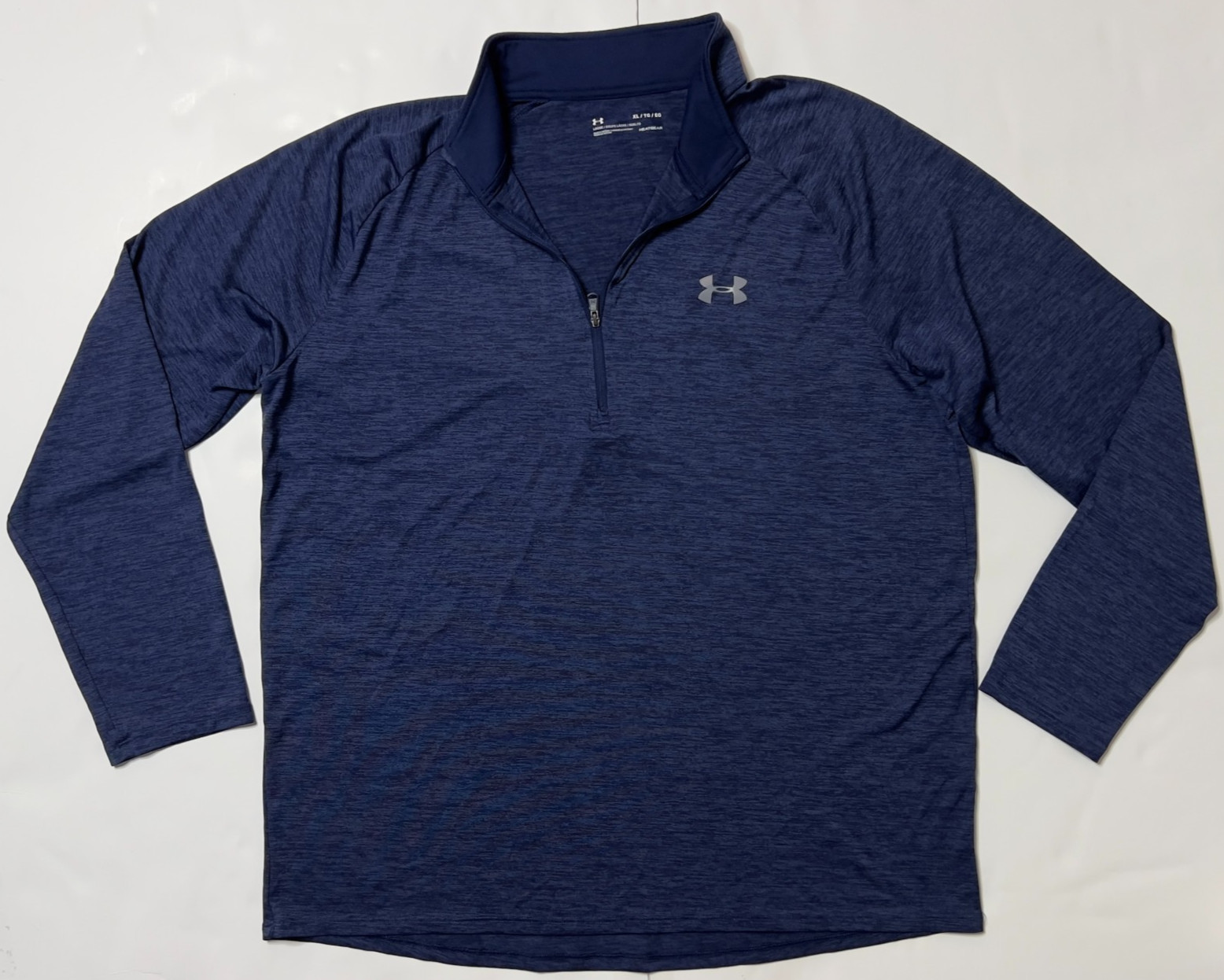 Under Armour HeatGear Quarter Zip Pullover Mens XL Navy Loose Activewear