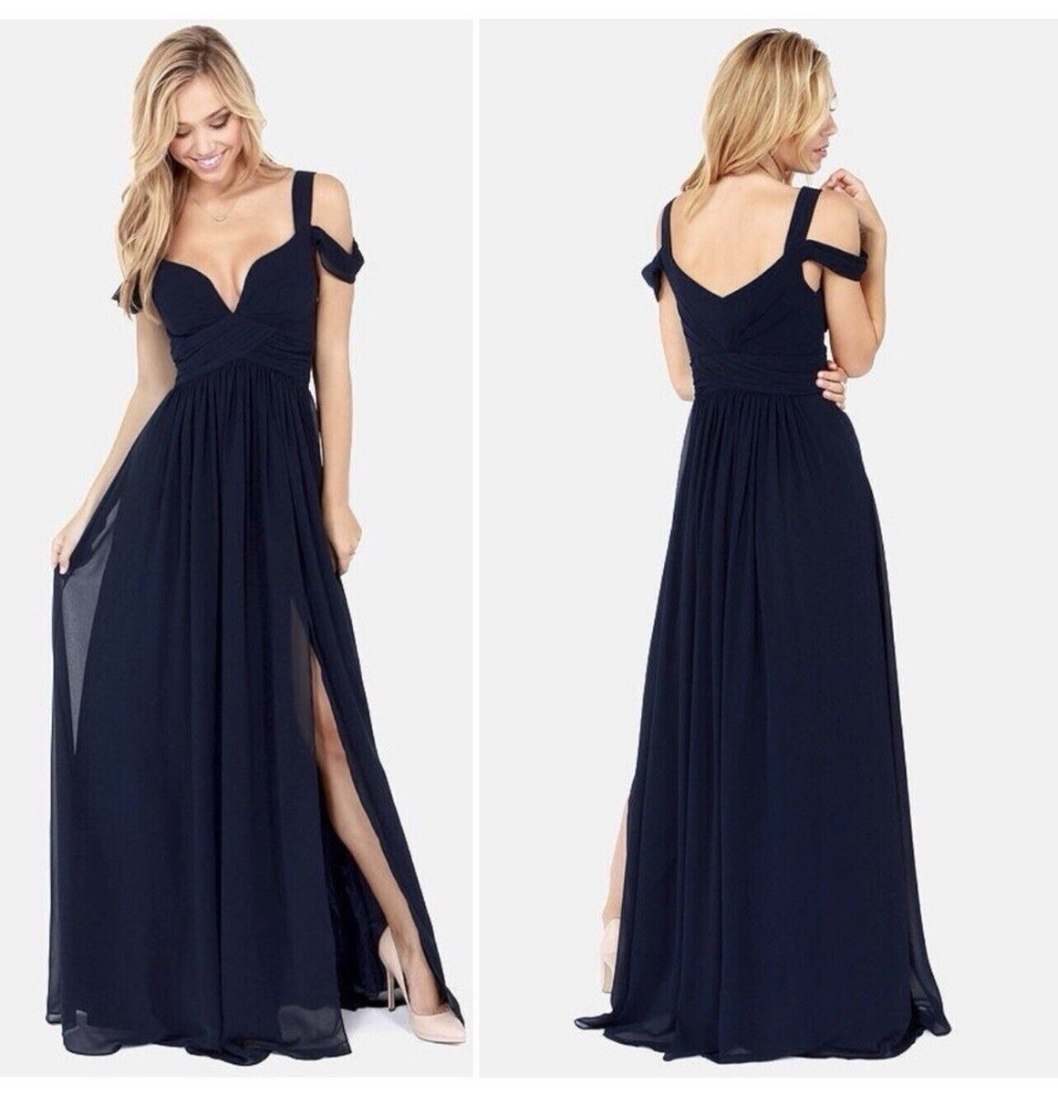 Bariano Australia Ocean of Elegance navy gown pre-owned good condition