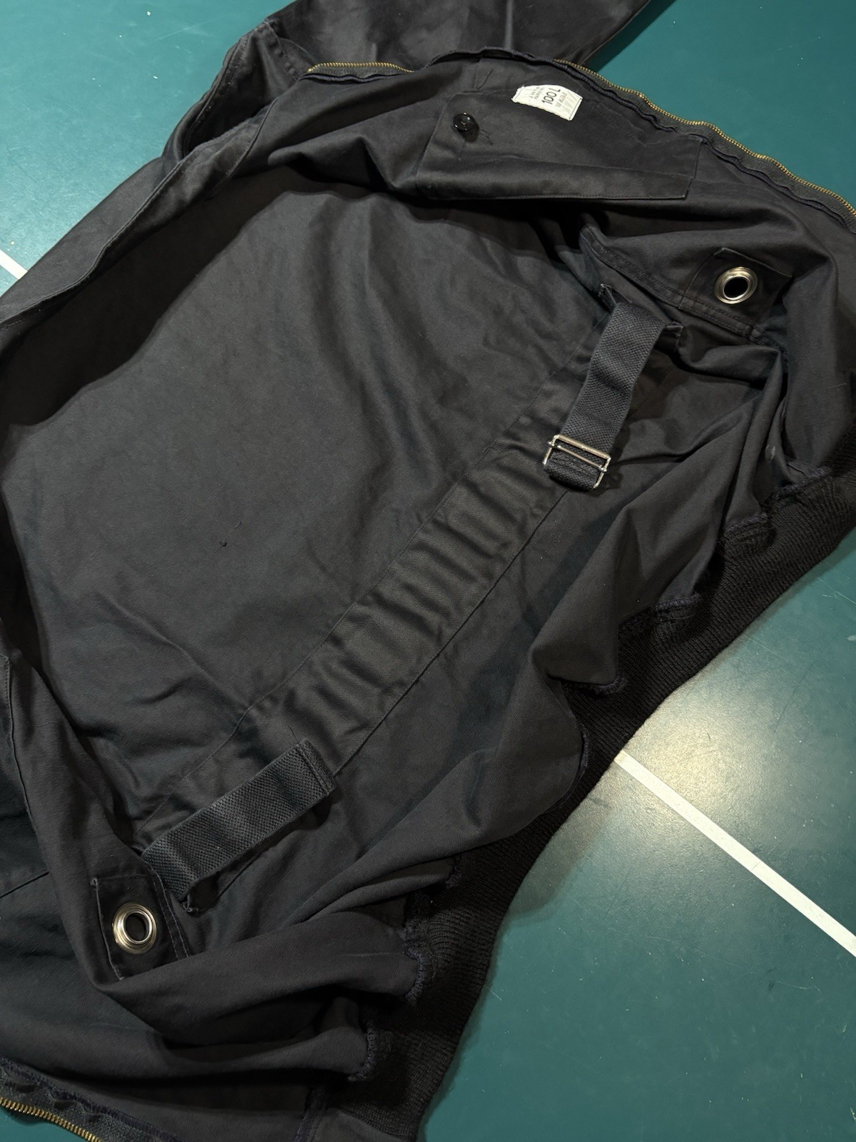 VTG 1991 French Police Dog Handler Bomber Jacket J. Veyrier Black 100L DMC Zip