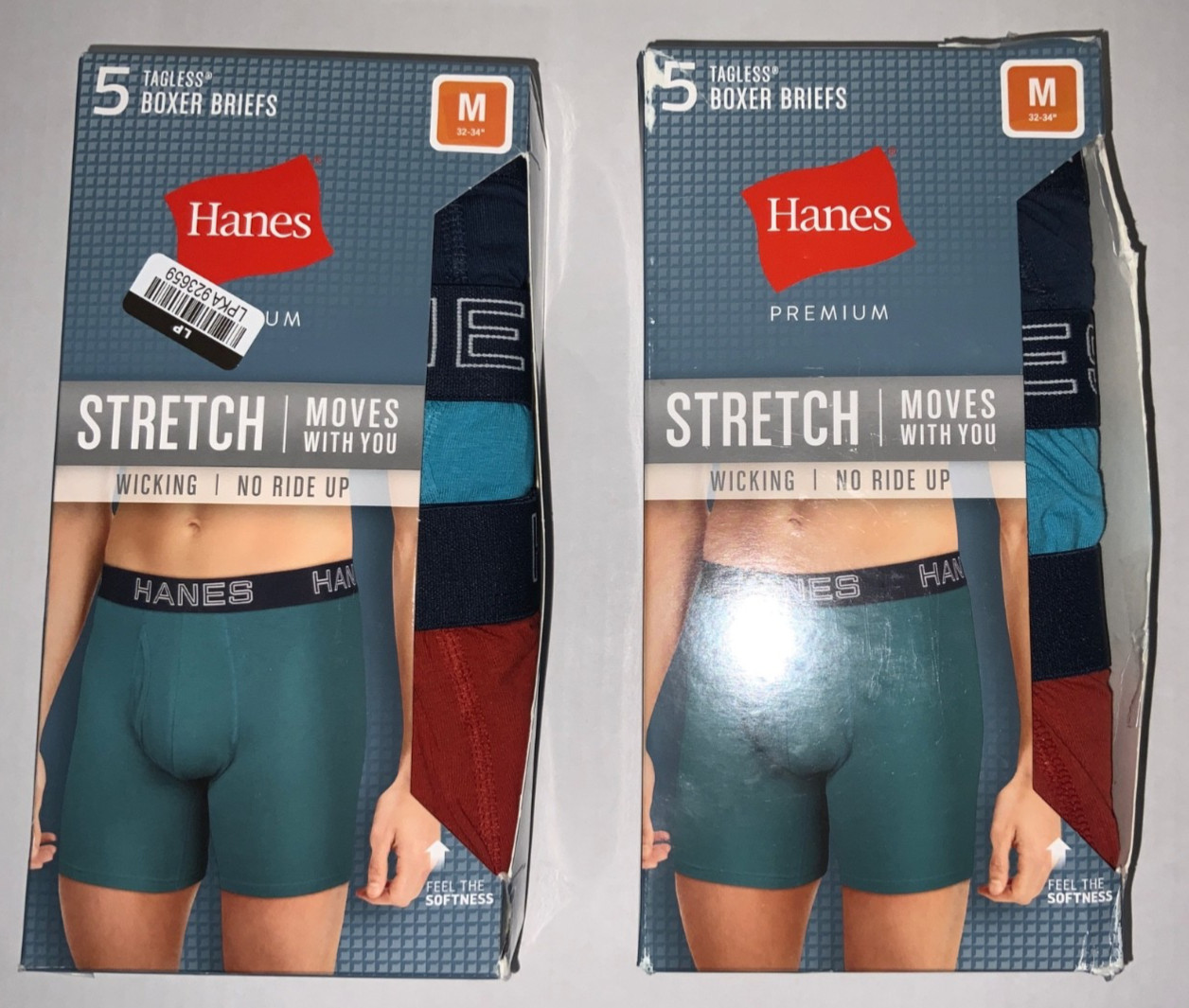 Hanes Premium Stretch Tagless Boxer Briefs Fresh IQ wicking no ride up / Variety