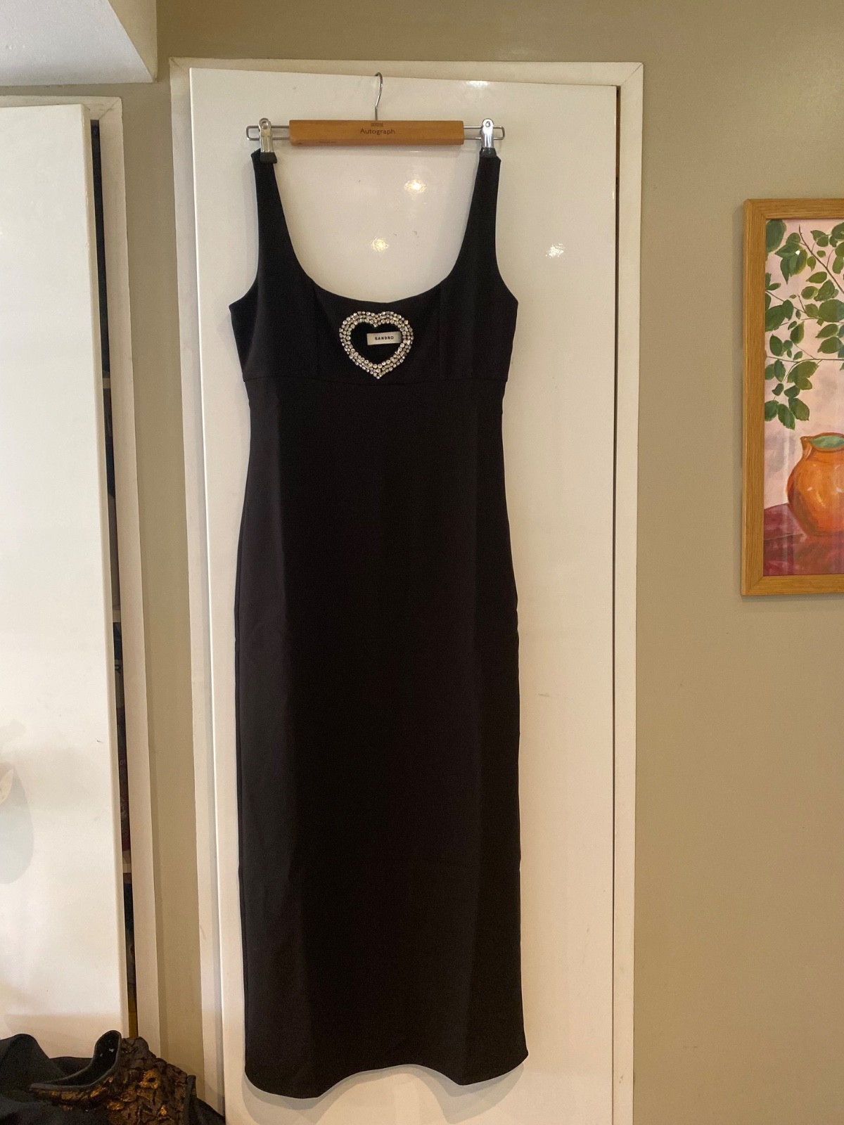 Sandro black evening dress rhinestone size 38 NEW £329