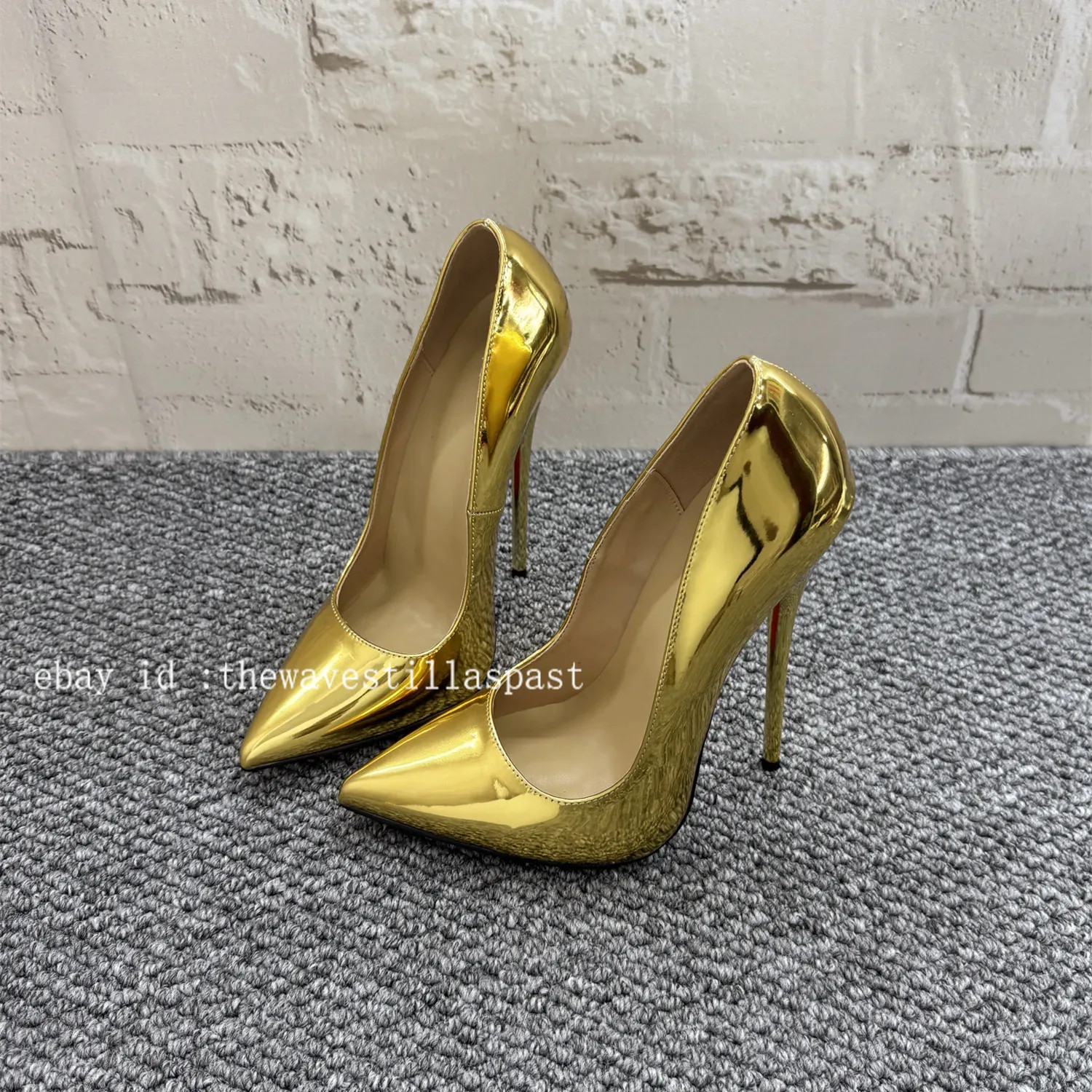 12cm Fashion Thin Heel Metallic Silver Shallow Mouth Shoes Bed High Heels