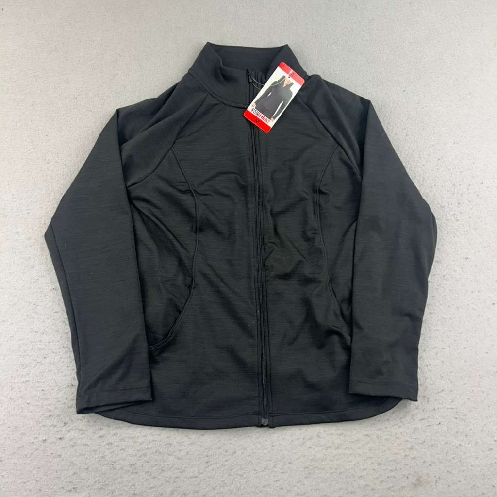 32 Degree Heat Jacket Womens Medium Black Full Zip Mock Neck Lightweight NWT