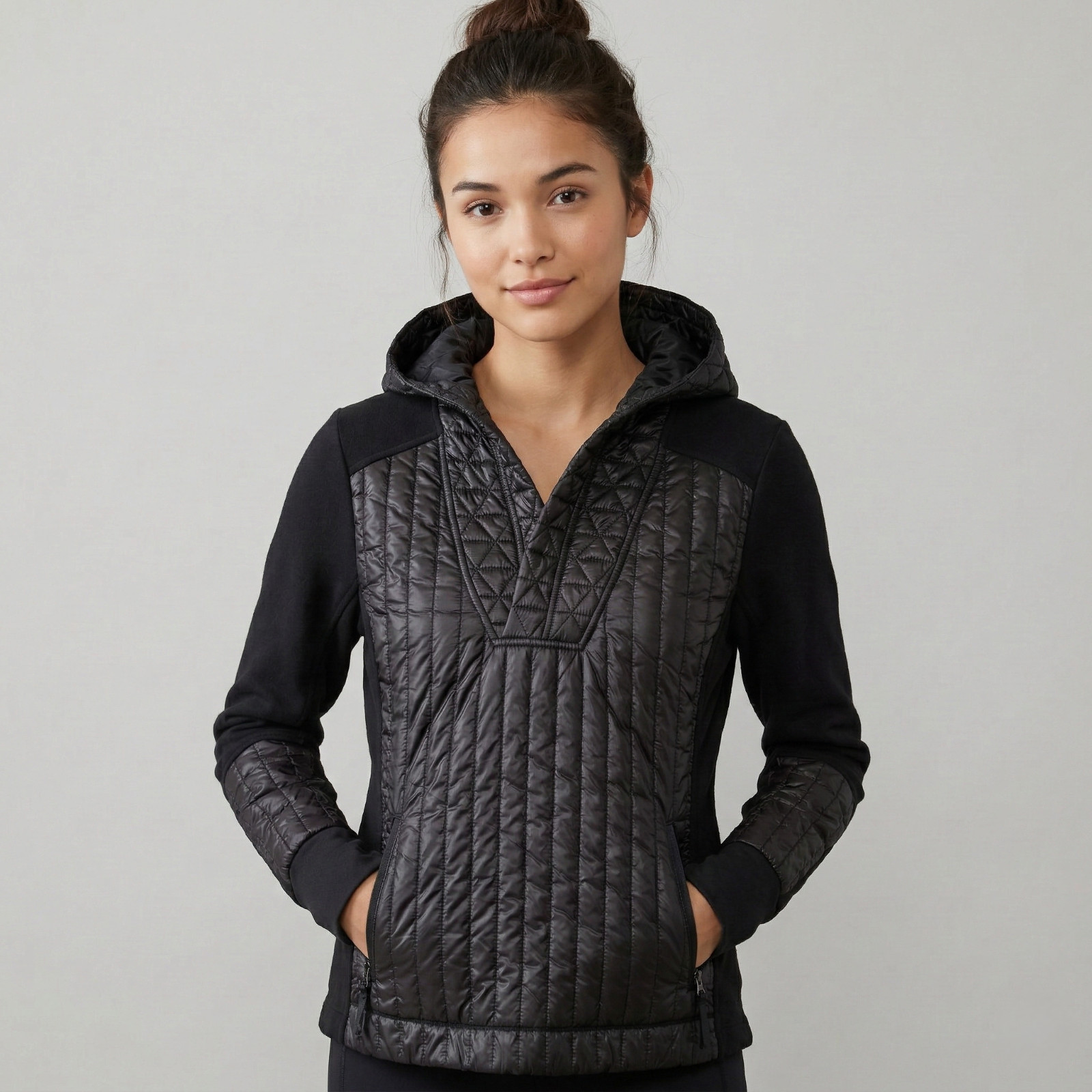 Freedom Trail Women’s Quilted Fleece Hooded Pullover Jacket in size L NWT $80