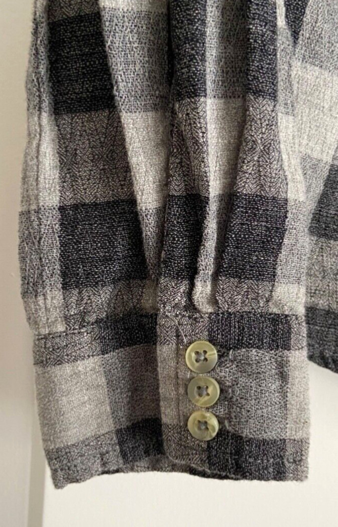 Sundance Plaid Lace Shirt S Gray Check Button Up Western Cowgirl Redford Cassidy