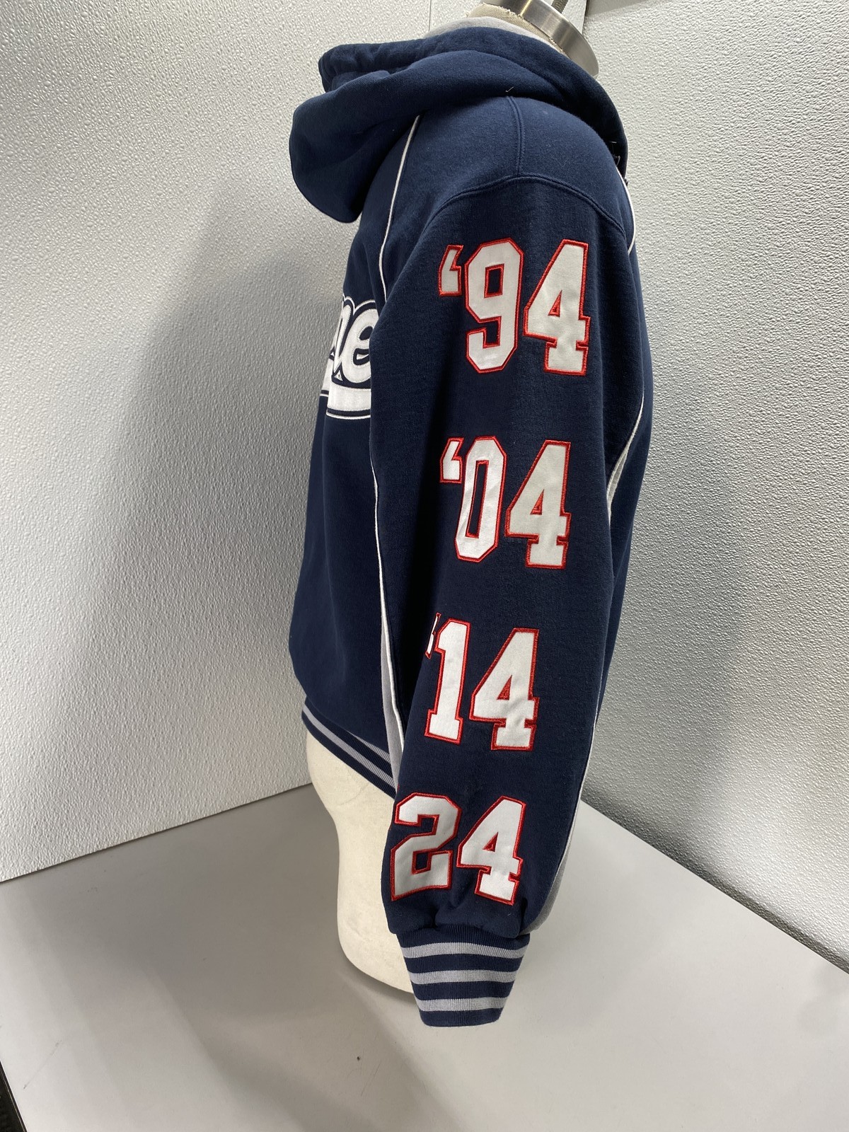 Supreme Mens Playoffs Zip Up Hooded Sweatshirt Size M Navy Blue