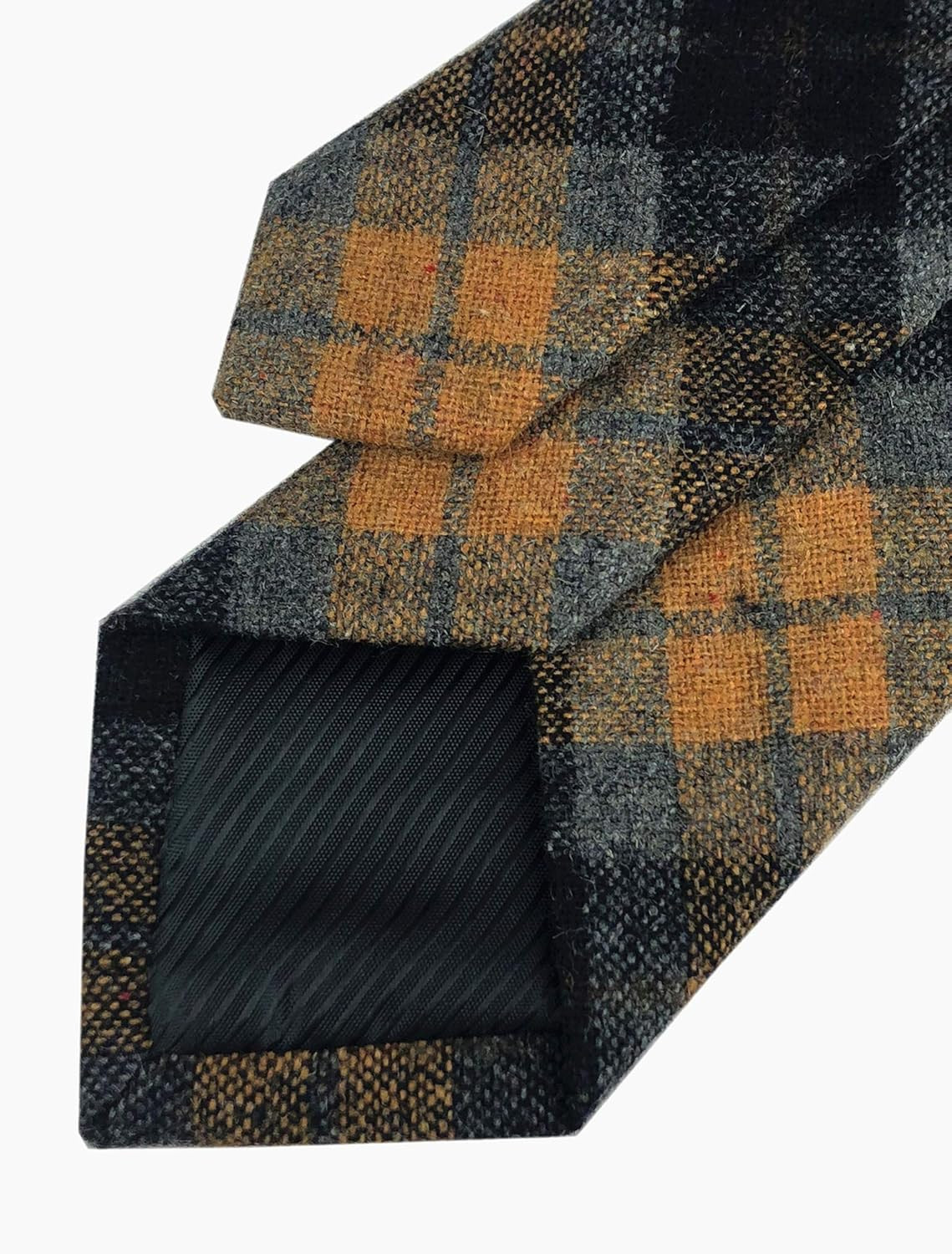 Wool Cashmere Neck Tie for Men Plaid Causal Formal Skinny Tweed Pattern Woolen N