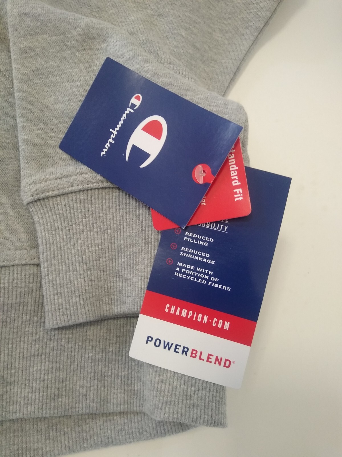 Champion powerblend graphic pullover hoodie mens XL oxford grey