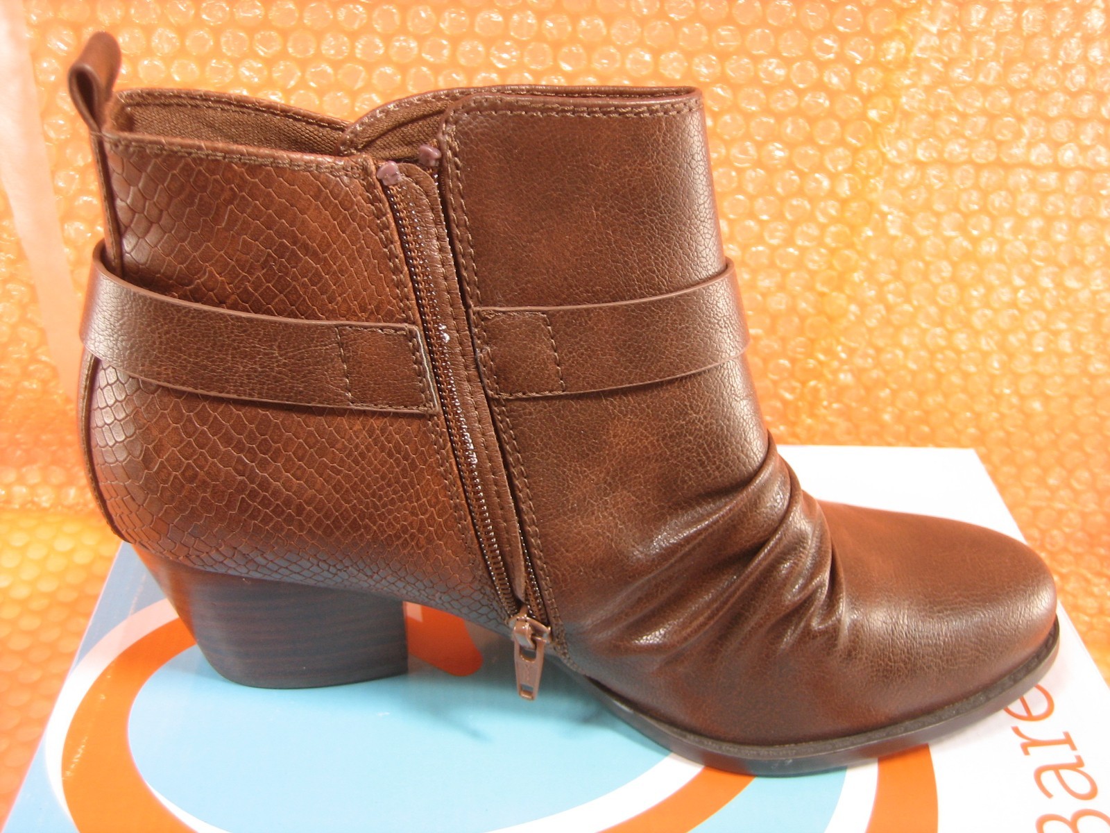 BARETRAPS Rebel Dark Brown Dress Side Zipper Womens Ankle Boot 10M