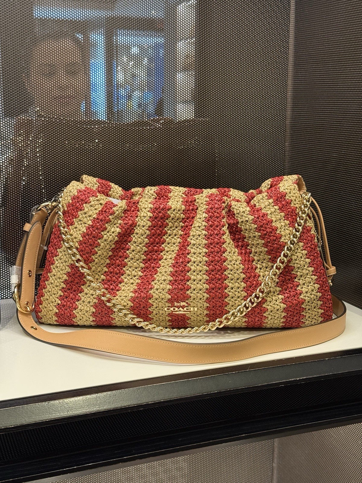 NWT coach Faye Large Shoulder Bag With Stripes