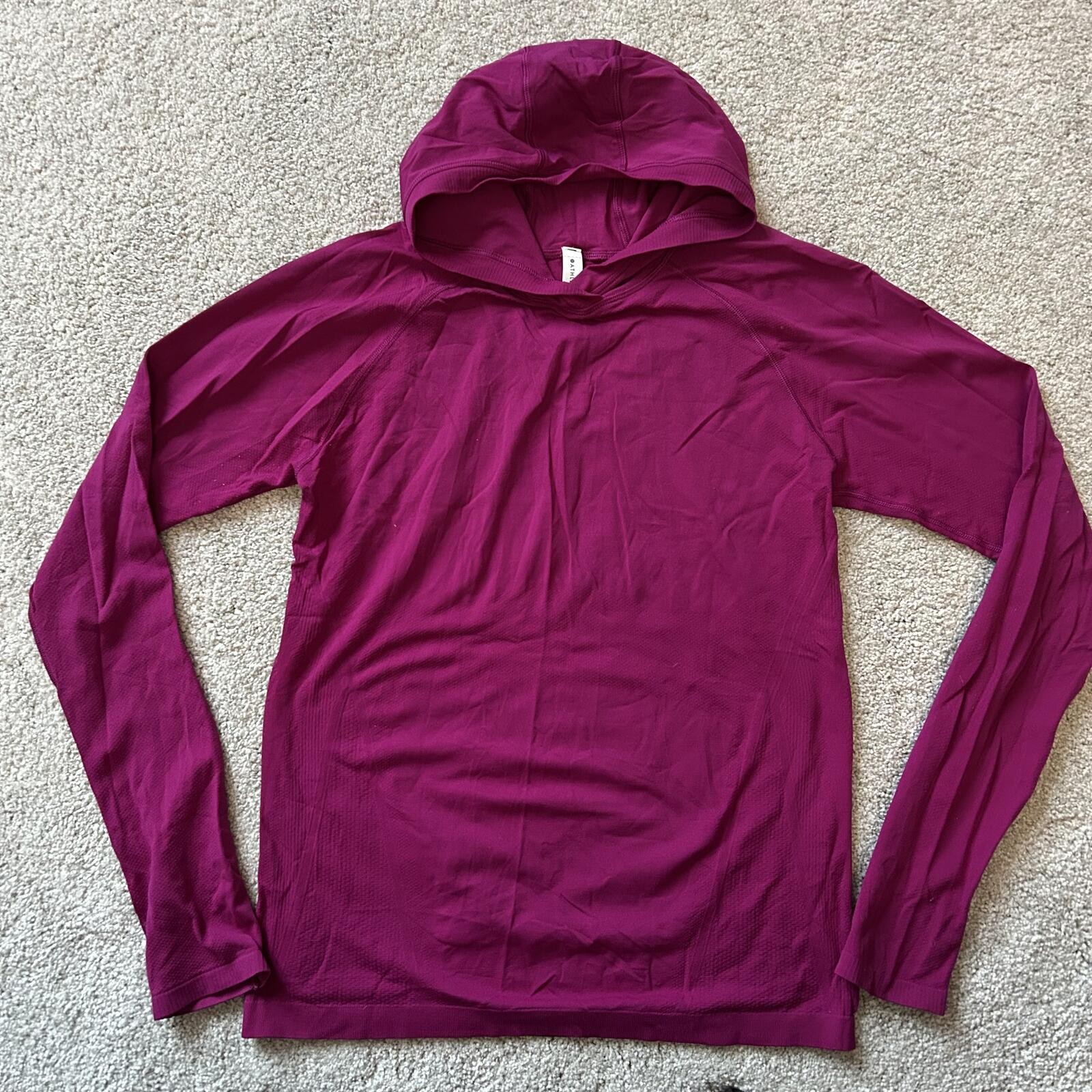 Athleta Women’s size L Momentum Hoodie Dark Magenta Long Sleeve Pullover