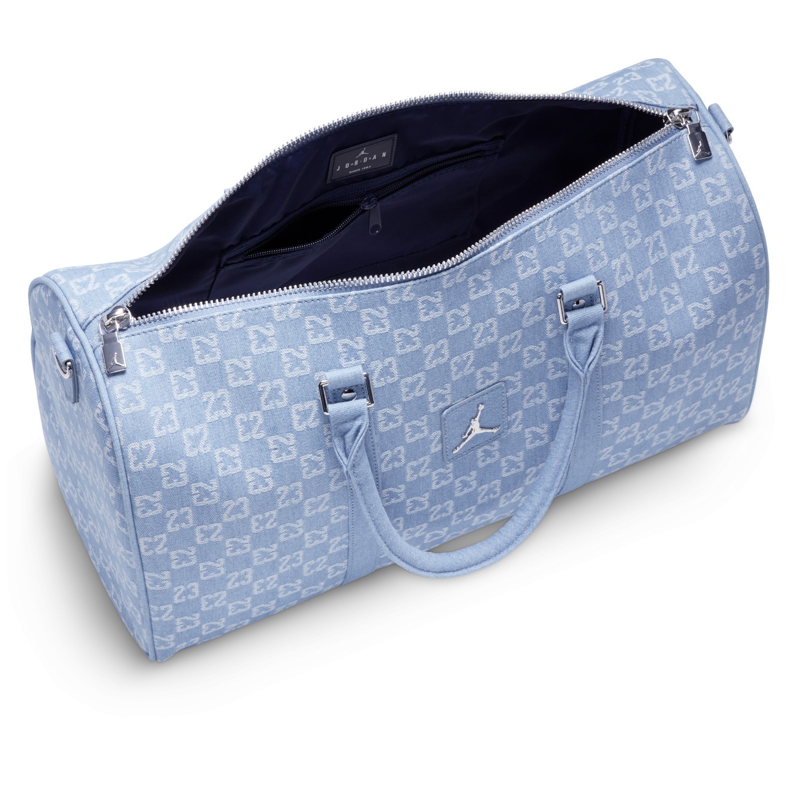 Nike Jordan Denim Blue/White LM9060-571 Monogram Gym Travel Duffel Bag (40L)