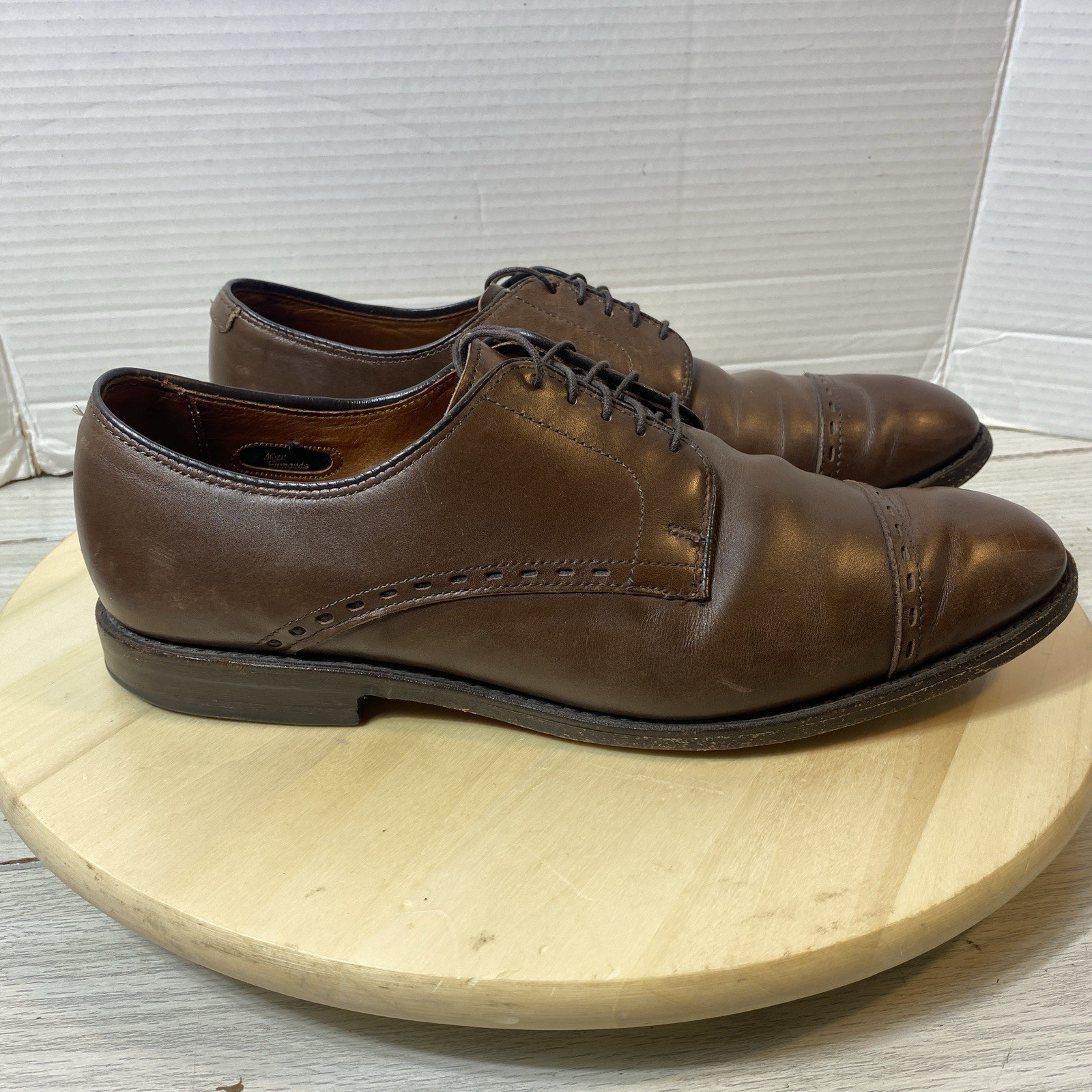 Allen Edmonds 8601 Brown Leather Cap Toe Derby Dress Shoes Men’s Size 10.5D