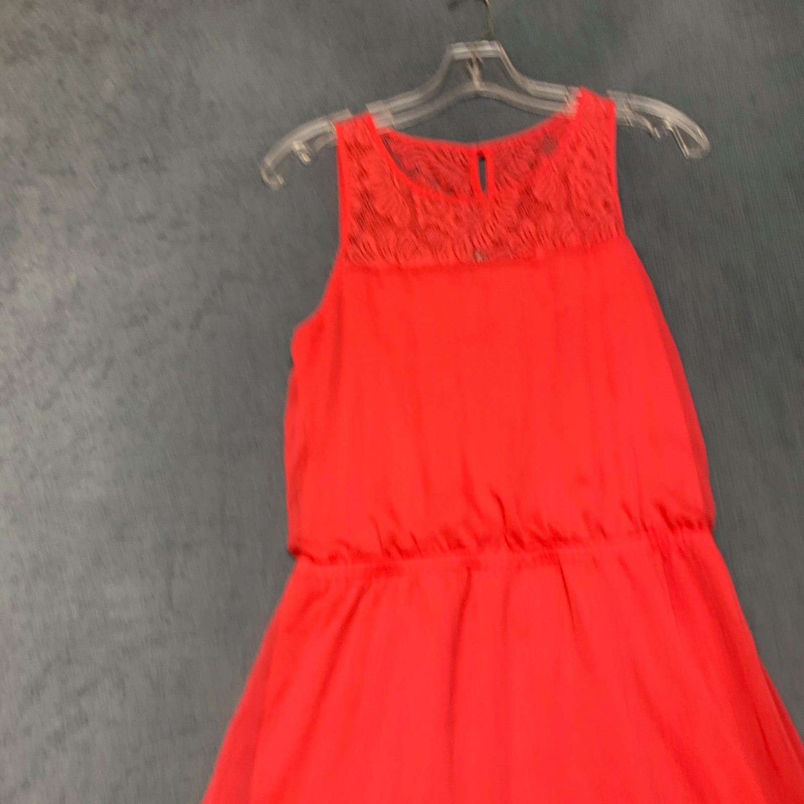 Express A Line Dress Womens Small Red Floral Lace Sleeveless Party Keyhole Back