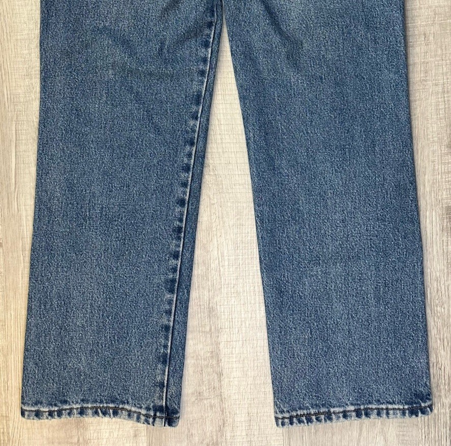 VTG Wrangler Jeans Faded Blue Western Denim US Fabric Men 36X30 (Actual 35X27.5)