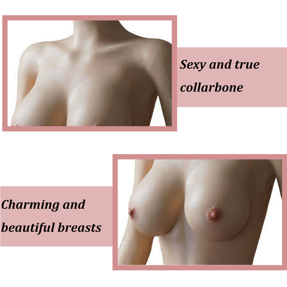 SHM Full Silicone Bodysuit Breast Form Head Mask Full Face Disguise Crossdresser