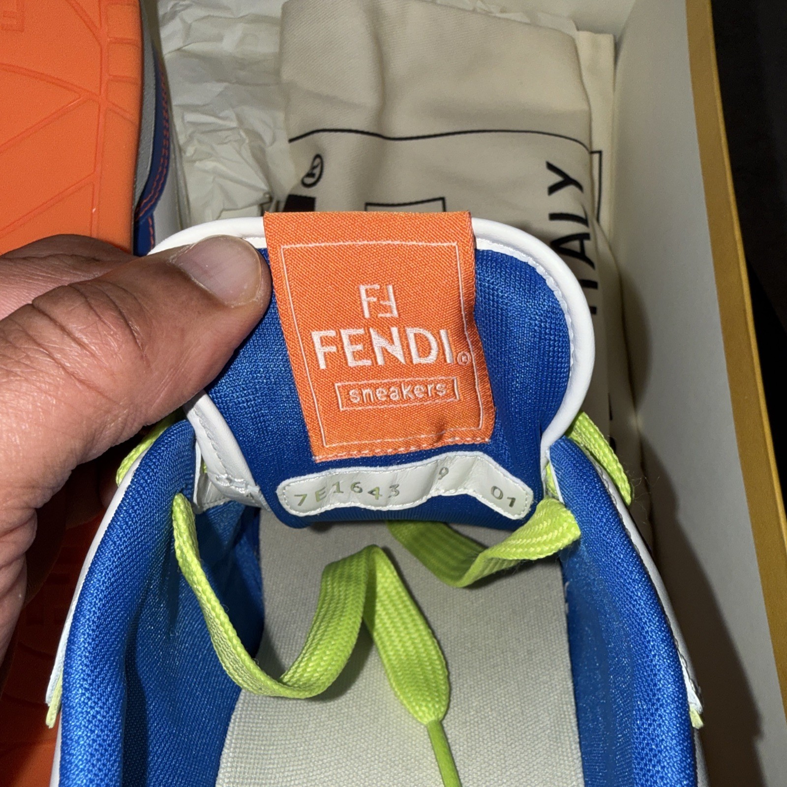 FENDI Match FF Men’s Leather Logo Fashion Ace Sneakers UK 9 – US 10