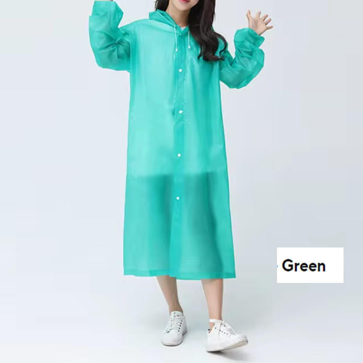 Adult Waterproof Hooded Raincoat Jacket Rain Coat Poncho Rainwear Outdoor Hiking