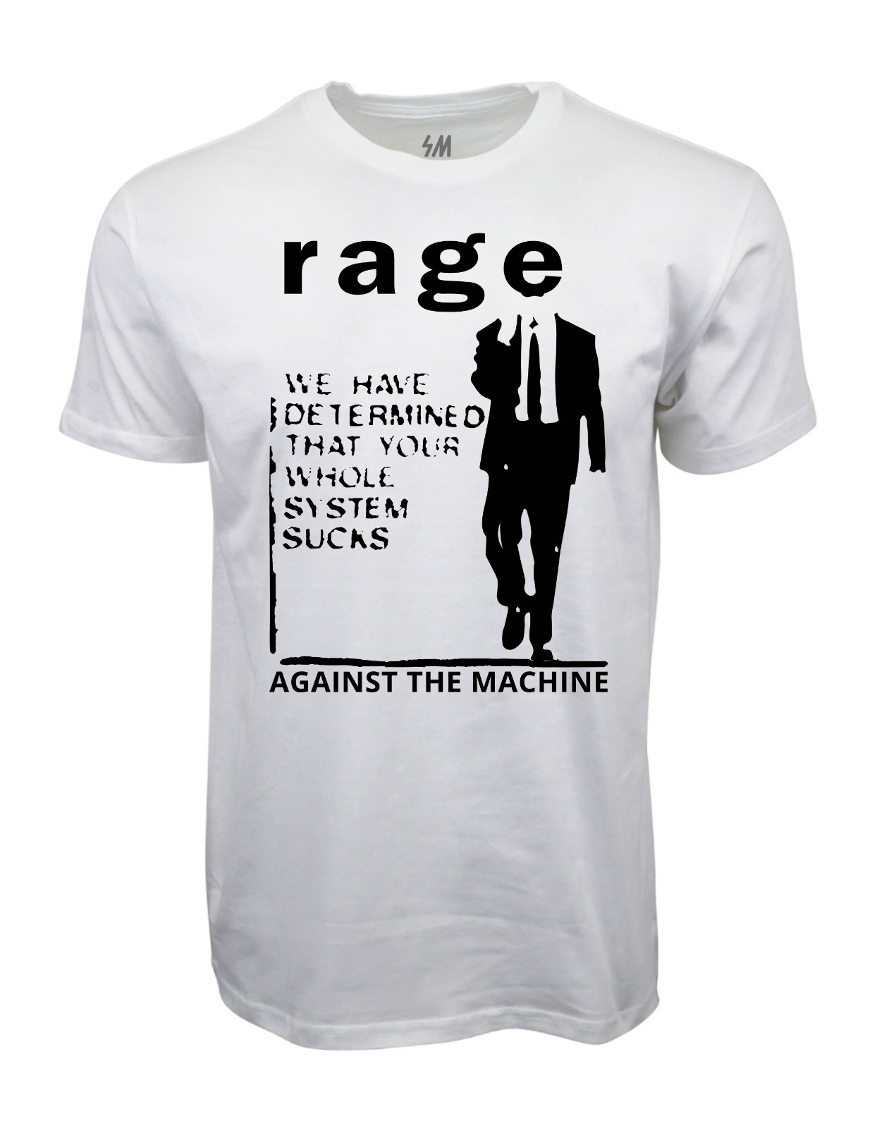 RATM ‘YOUR WHOLE SYSTEM SUCKS’ 90S INSPIRED T SHIRT RAGE AGAINST THE MACHINE