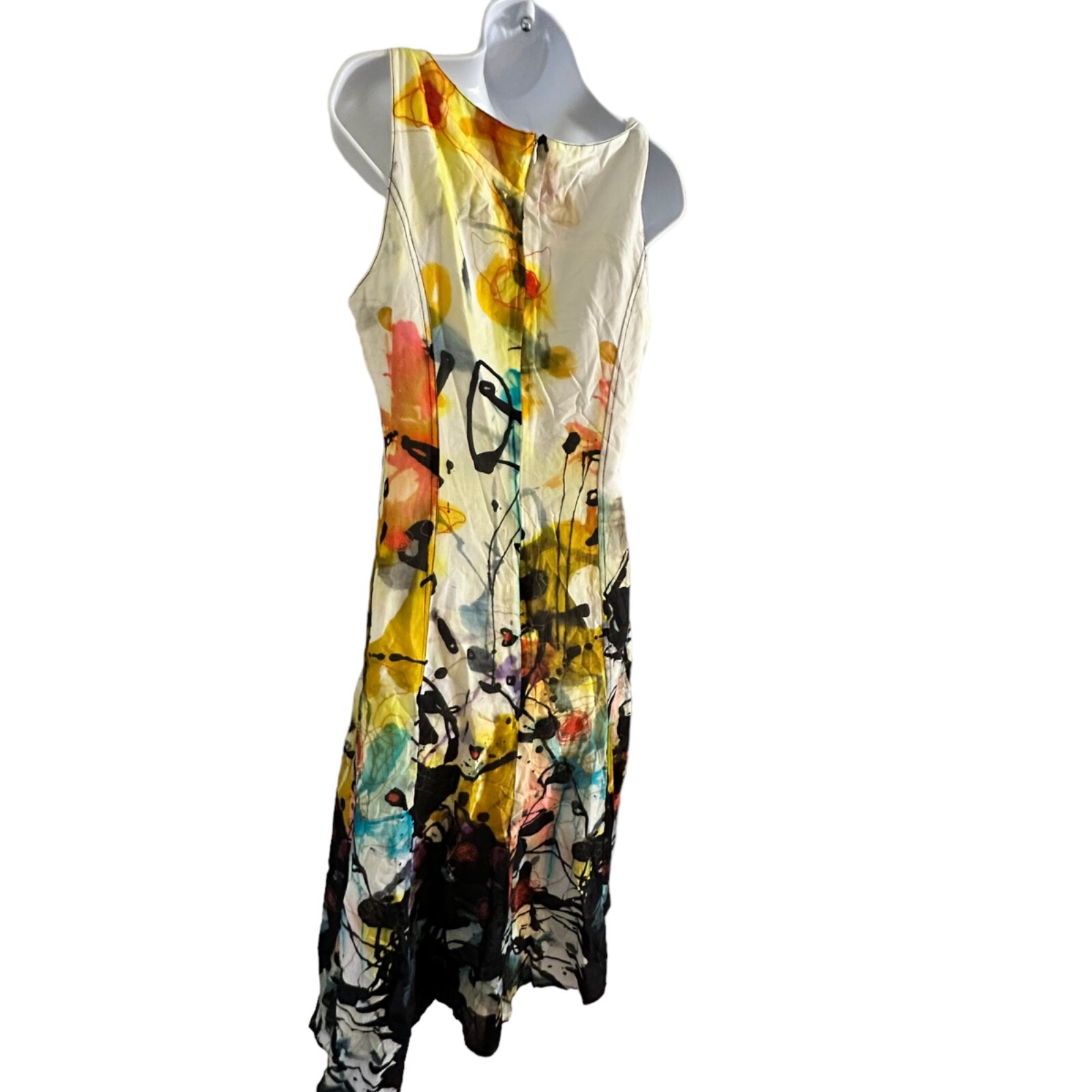 Apanage Femme dress size 8 watercolor print and embroidery