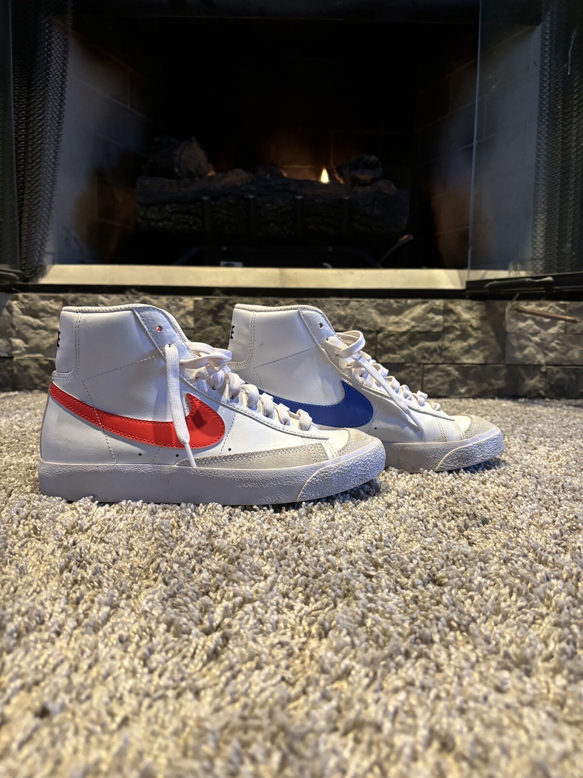 Nike Blazer Mid ’77 Vintage Mismatched Swoosh Blue Red BQ6806-117 Men’s Sizes