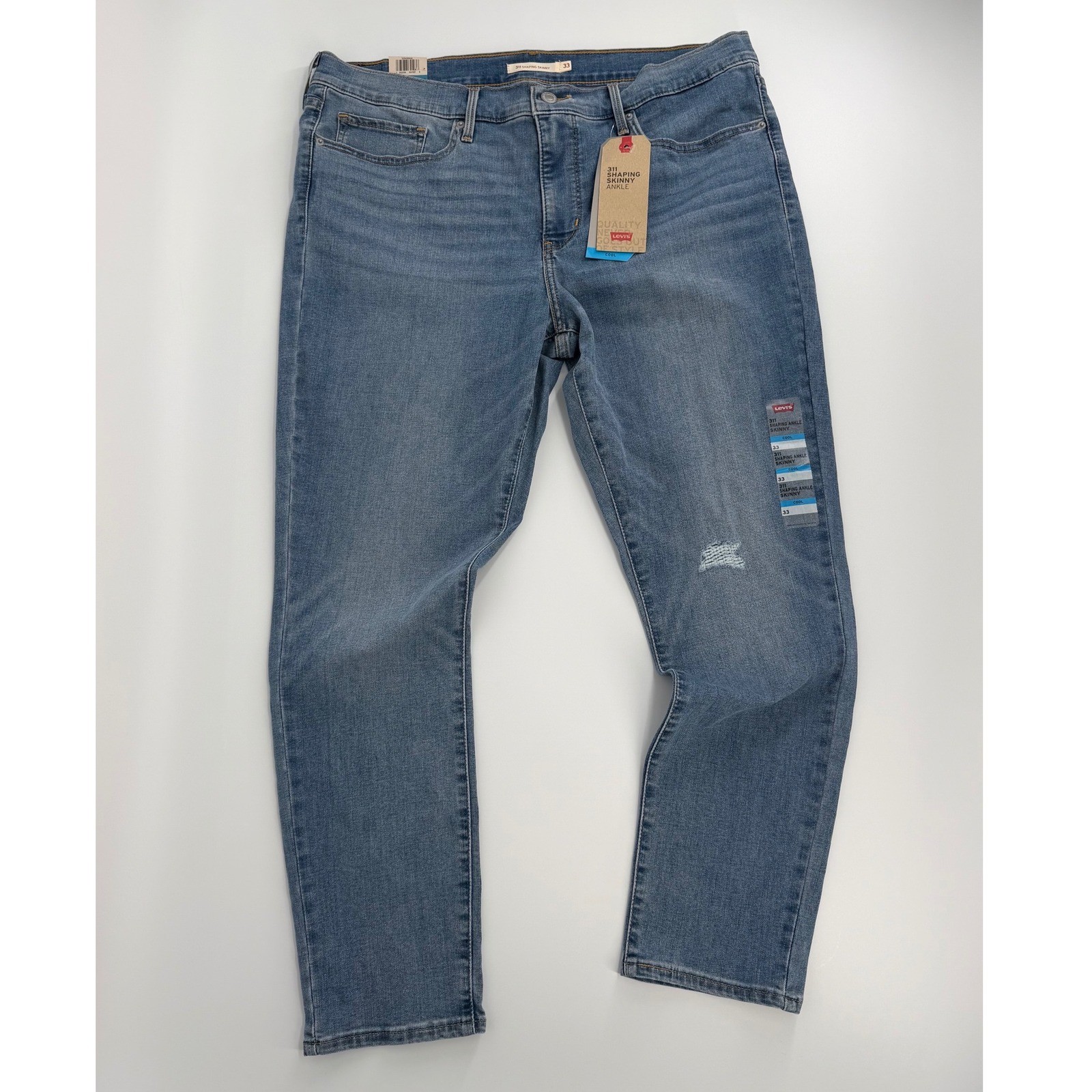 Levis 311 Shaping Skinny Ankle Jeans Womens 33 16 Blue Denim Mid Rise Cool NEW