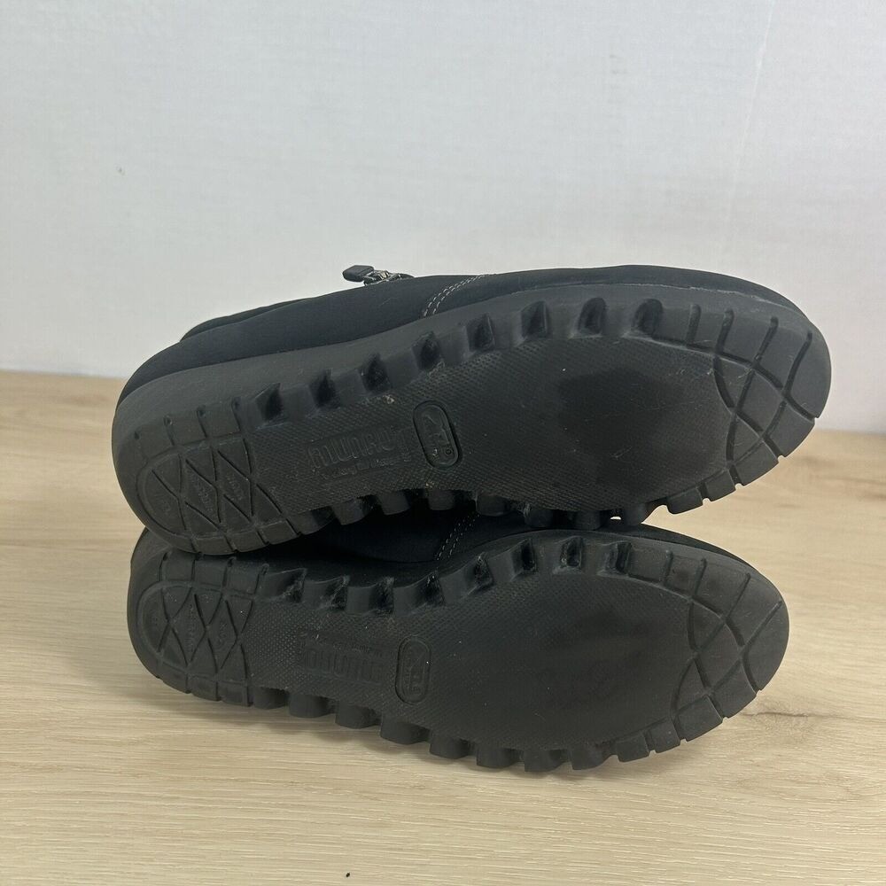 Munro Napoli Zip Bootie Loafer Shoe Comfort Black Suede Leather US 6.5 NO INSOLE
