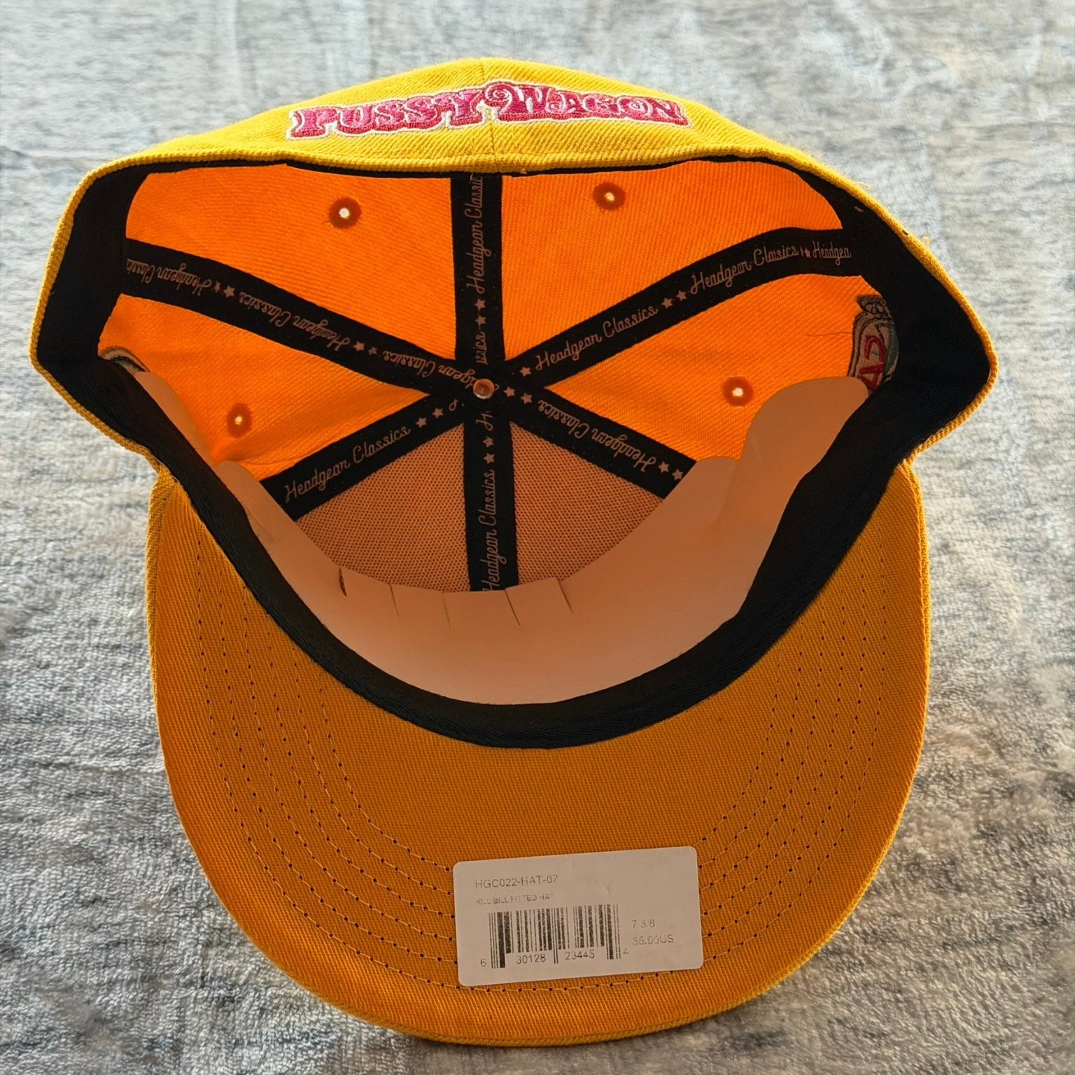 Headgear Classics Kill Bill Fitted Hat 7 3/8 Yellow Pussy Wagon Movie Cap