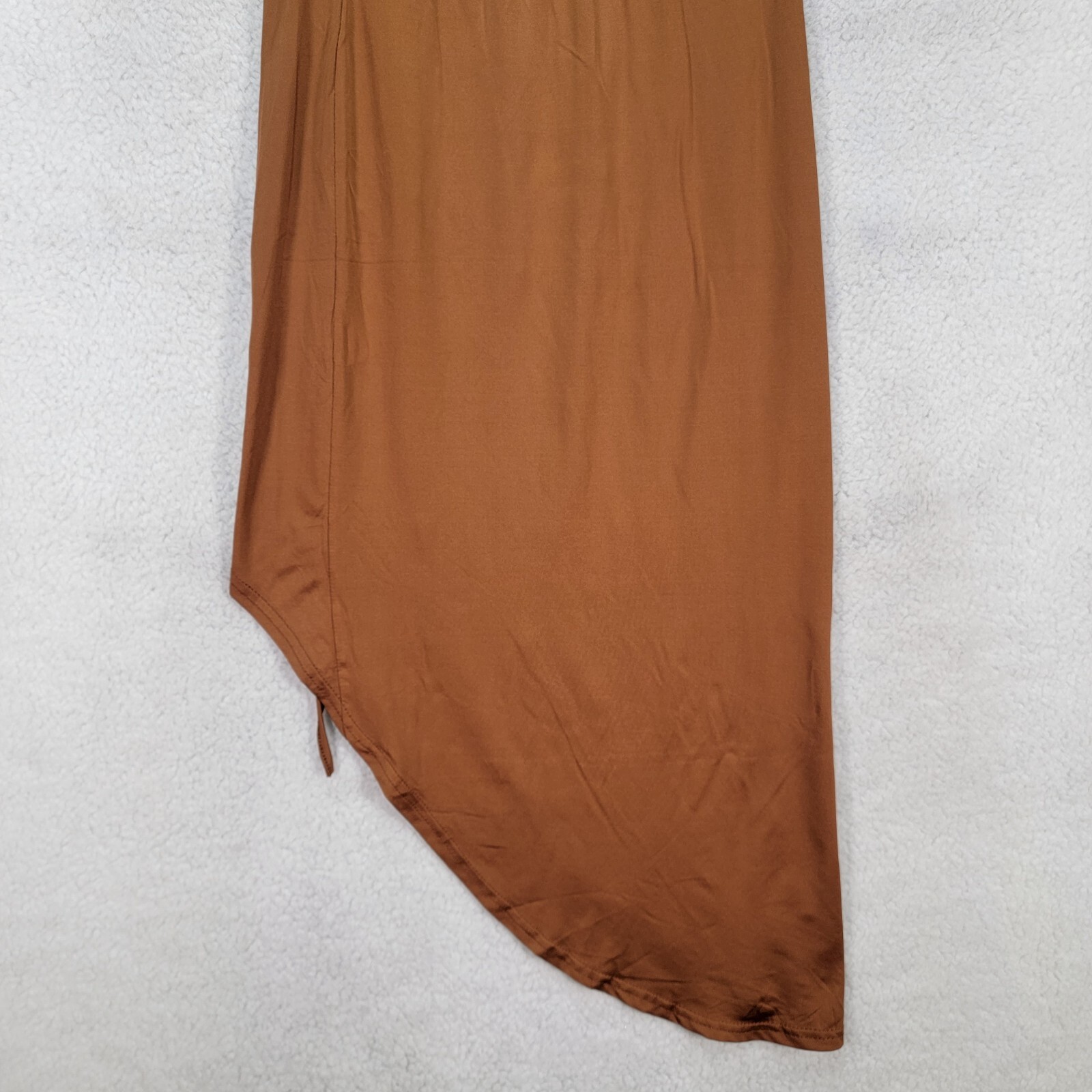Brown Stretch Pull On Asymmetric Ruched Western Sexy A Line Womens Skirt Size M