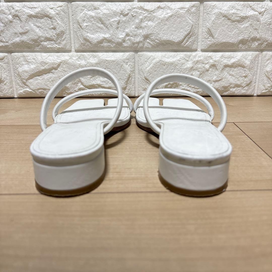 Maison Margiela Tabi Leather Flat Sandals 22.5Cm Women Sandal Shoes Original Col
