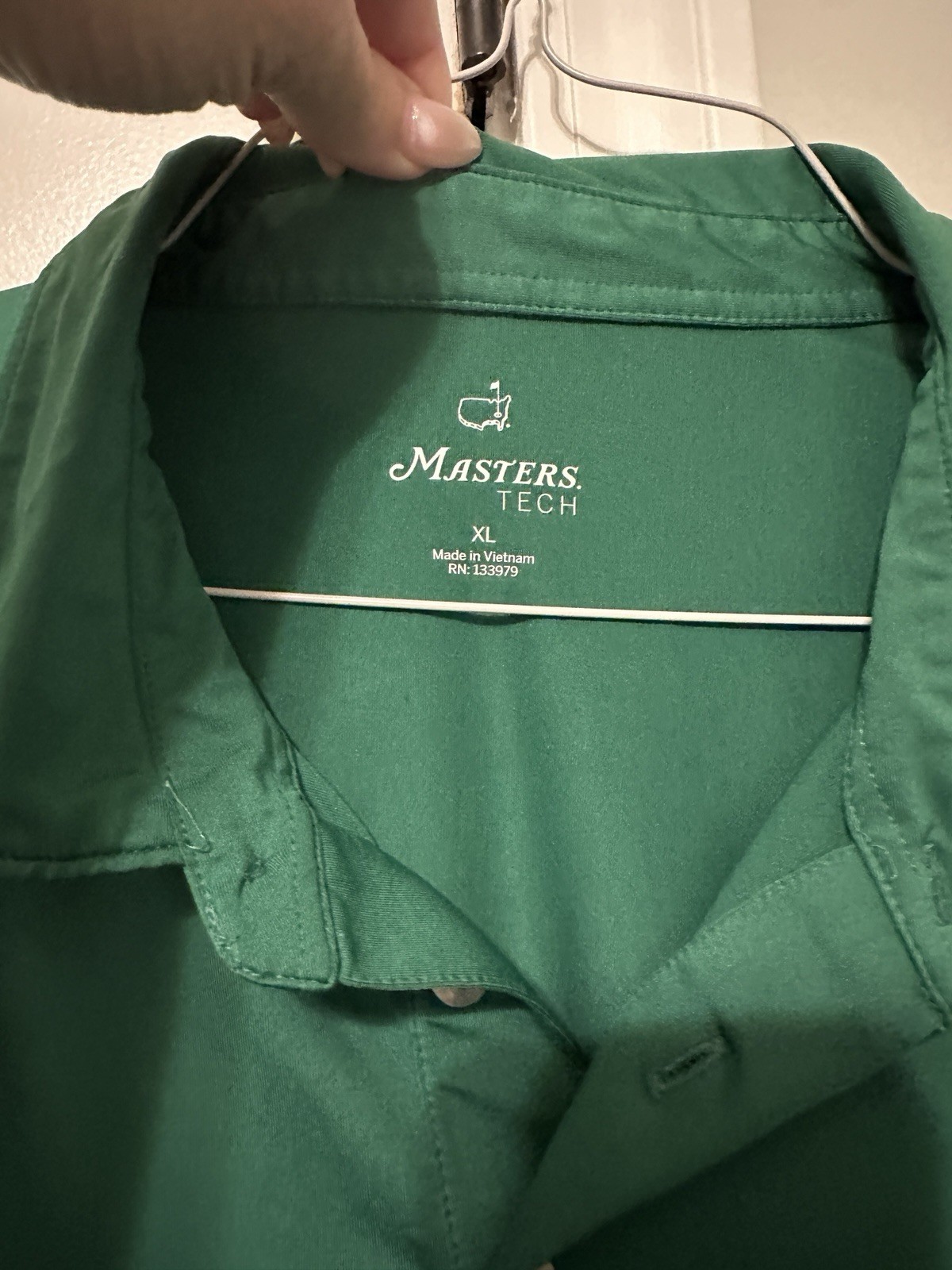 Masters Tech Men’s Green XL Polo Shirt Short Sleeve Lightweight Golf Logo
