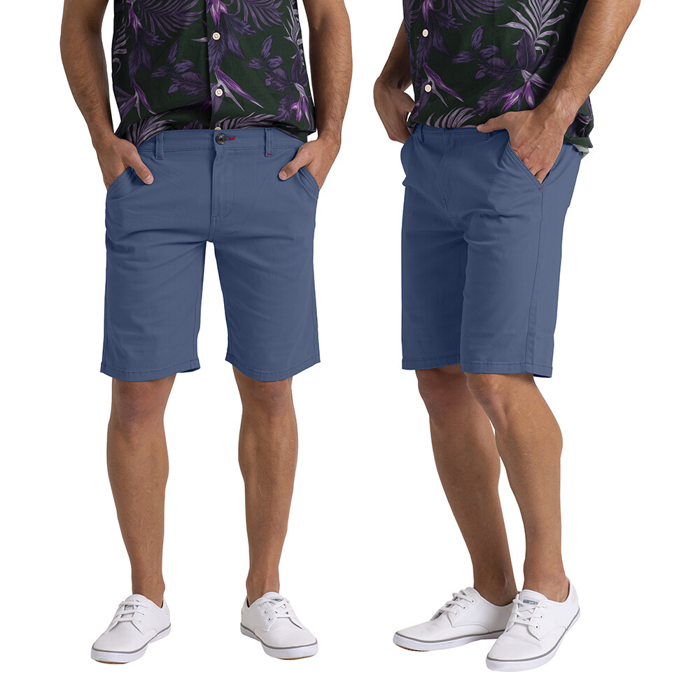 Mens Pale Blue Chino Shorts Stretch Cotton Slim Fit Casual Summer Half Pant