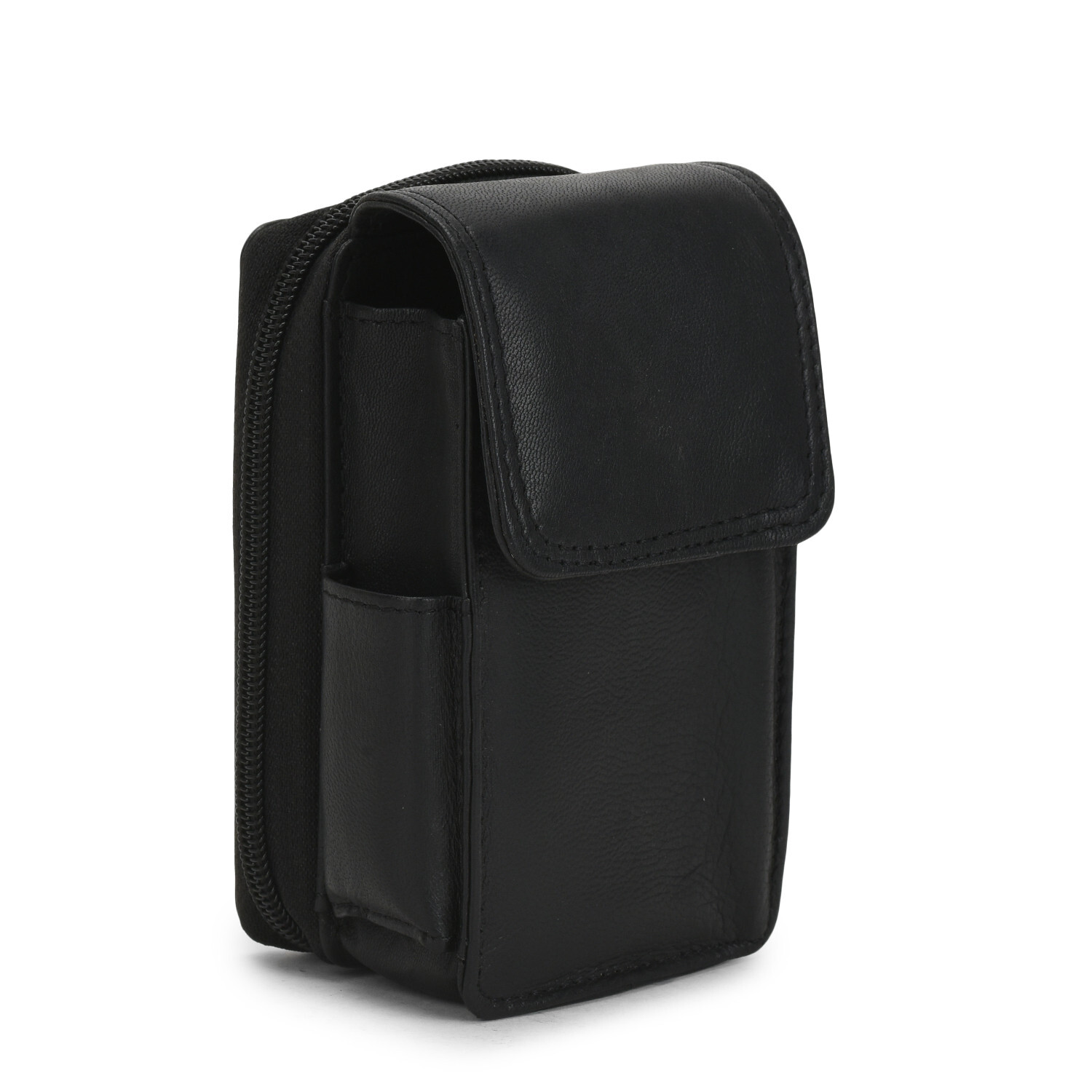 Leatherboss Cigarette Case Lighter holder With Attached All Around Zipper Wallet